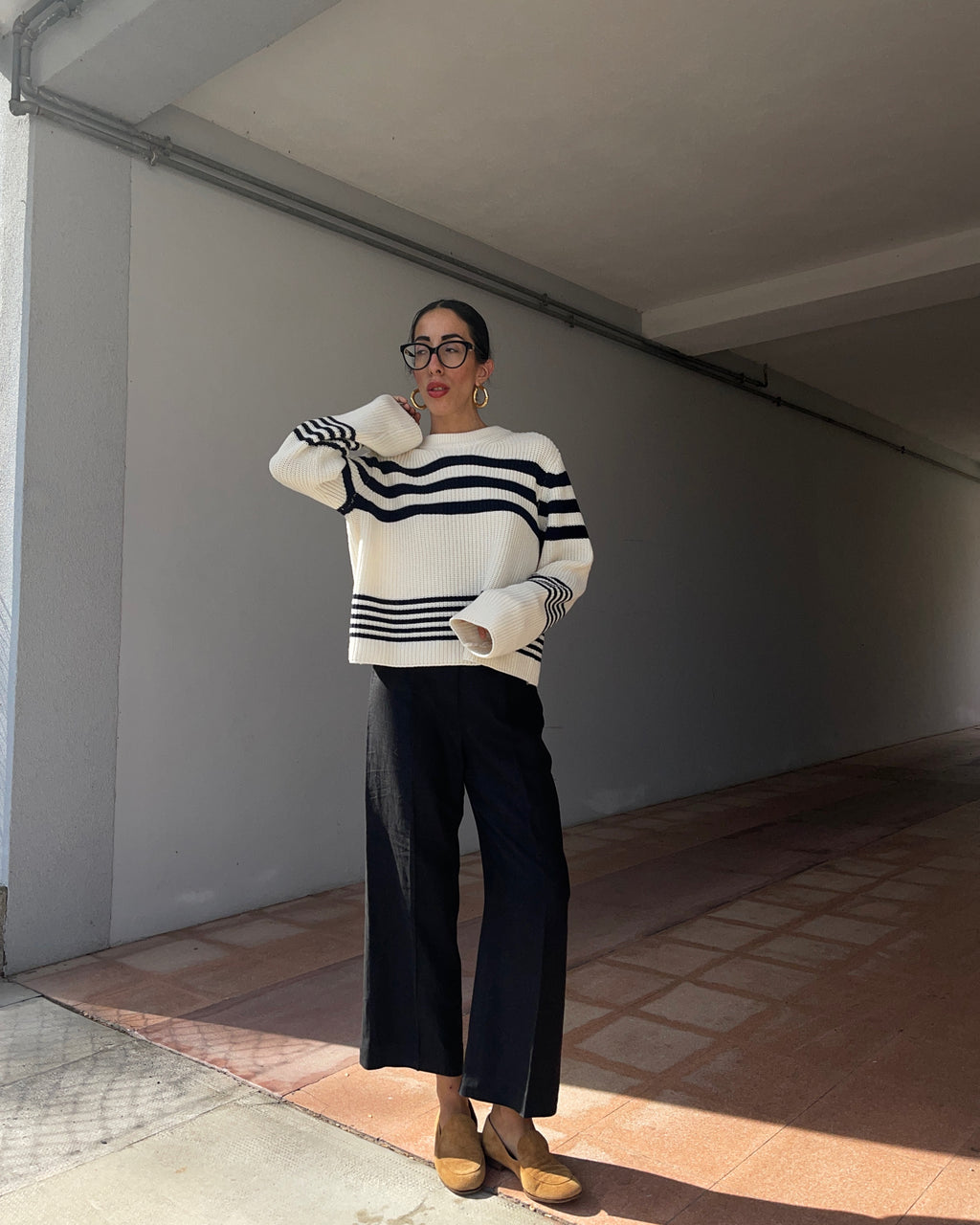 Max Mara black linen pants