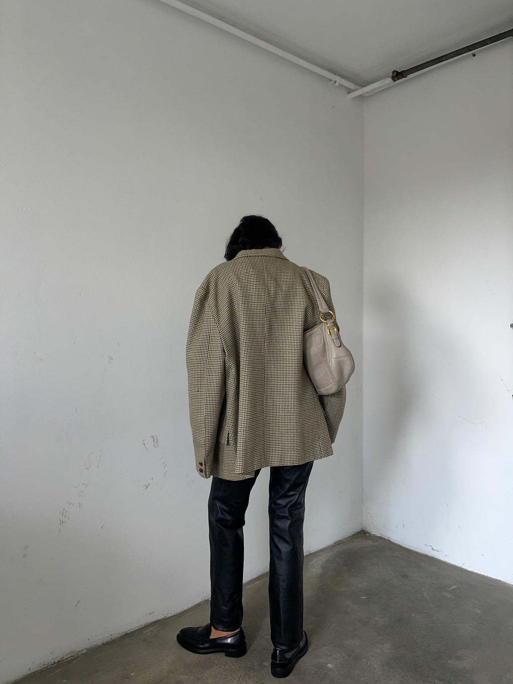 Oversize micro check blazer