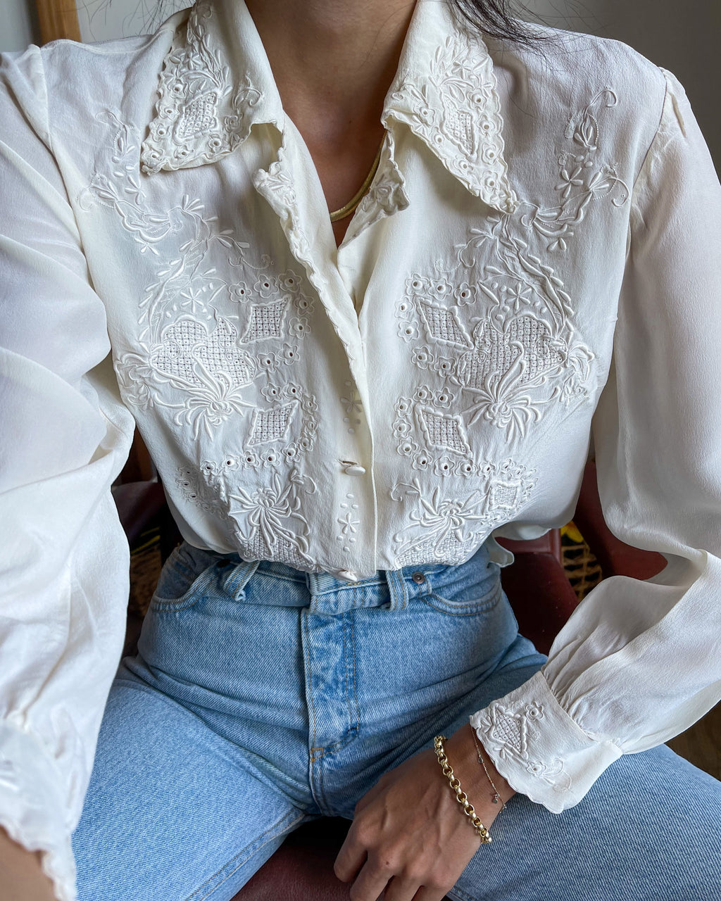 100 silk embroided handmade