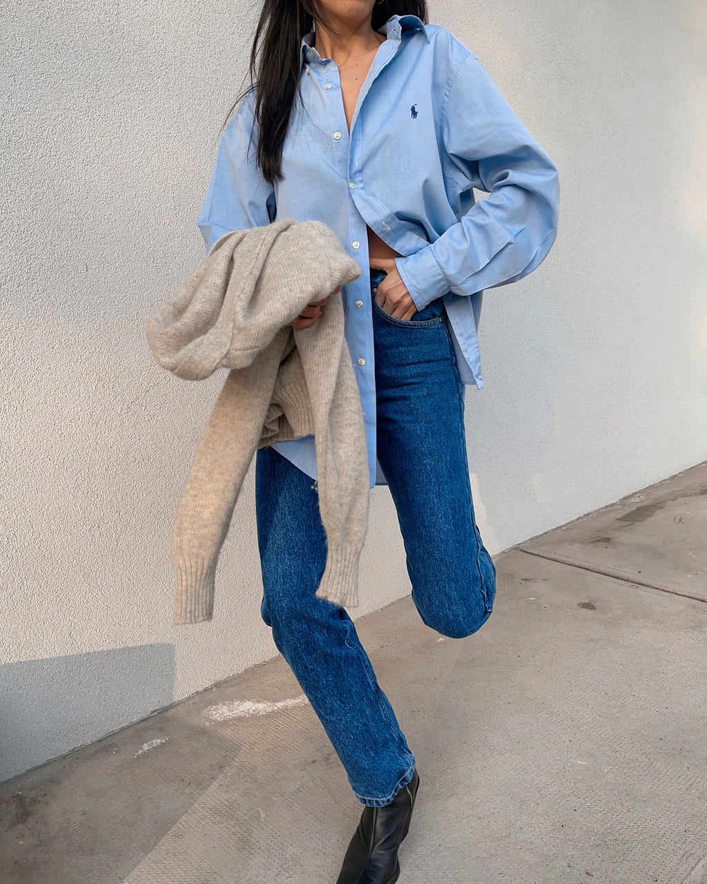Ralph Lauren blue button down shirt