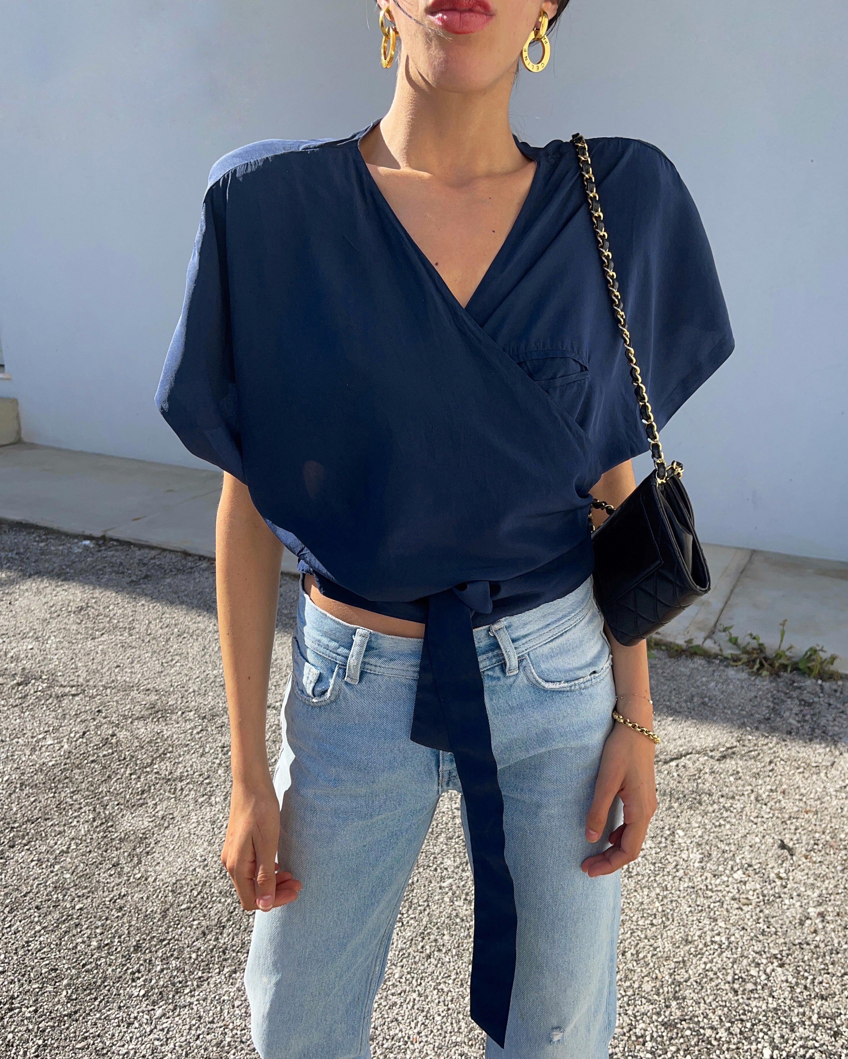 Blue Silk shirt *