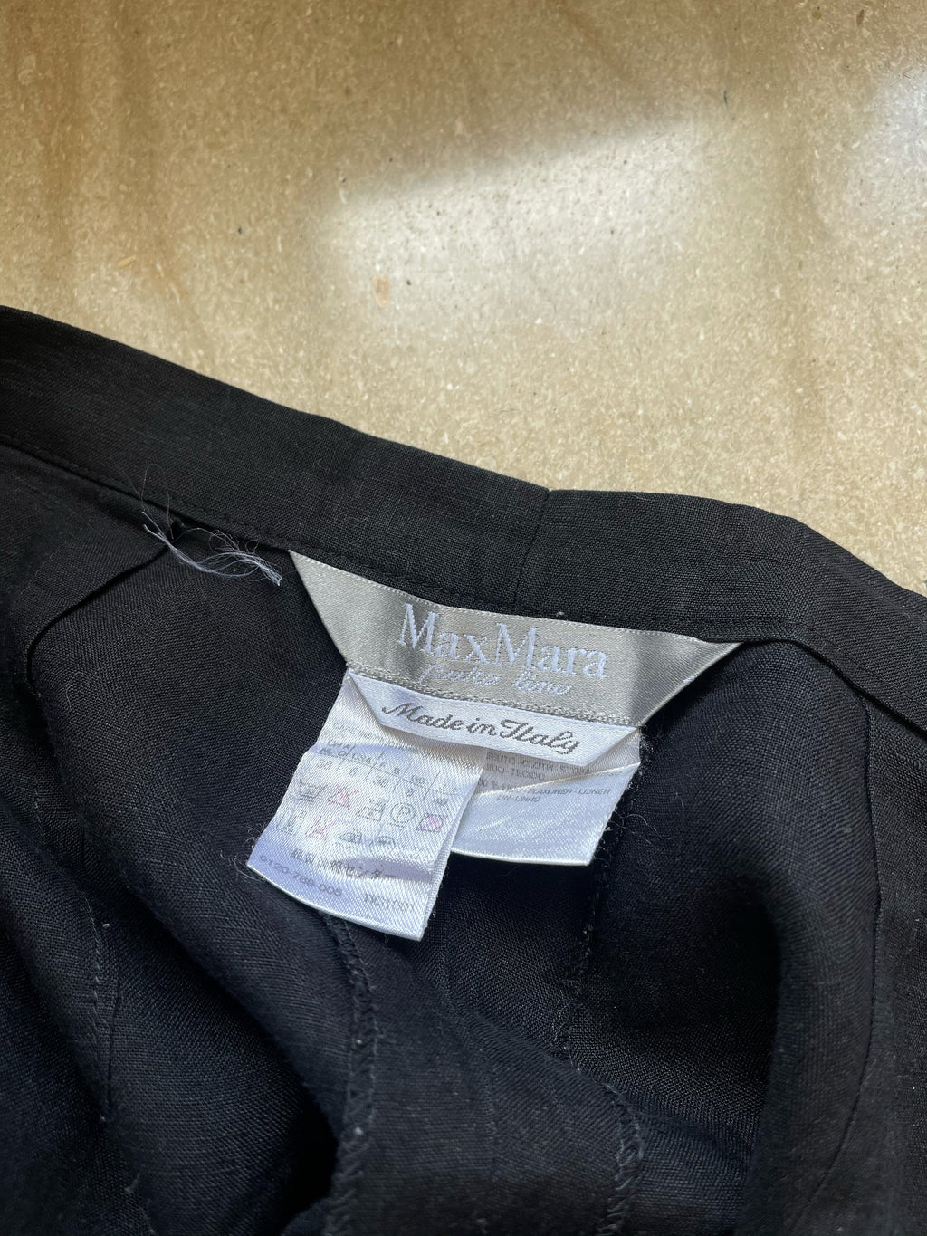 Max Mara black linen pants