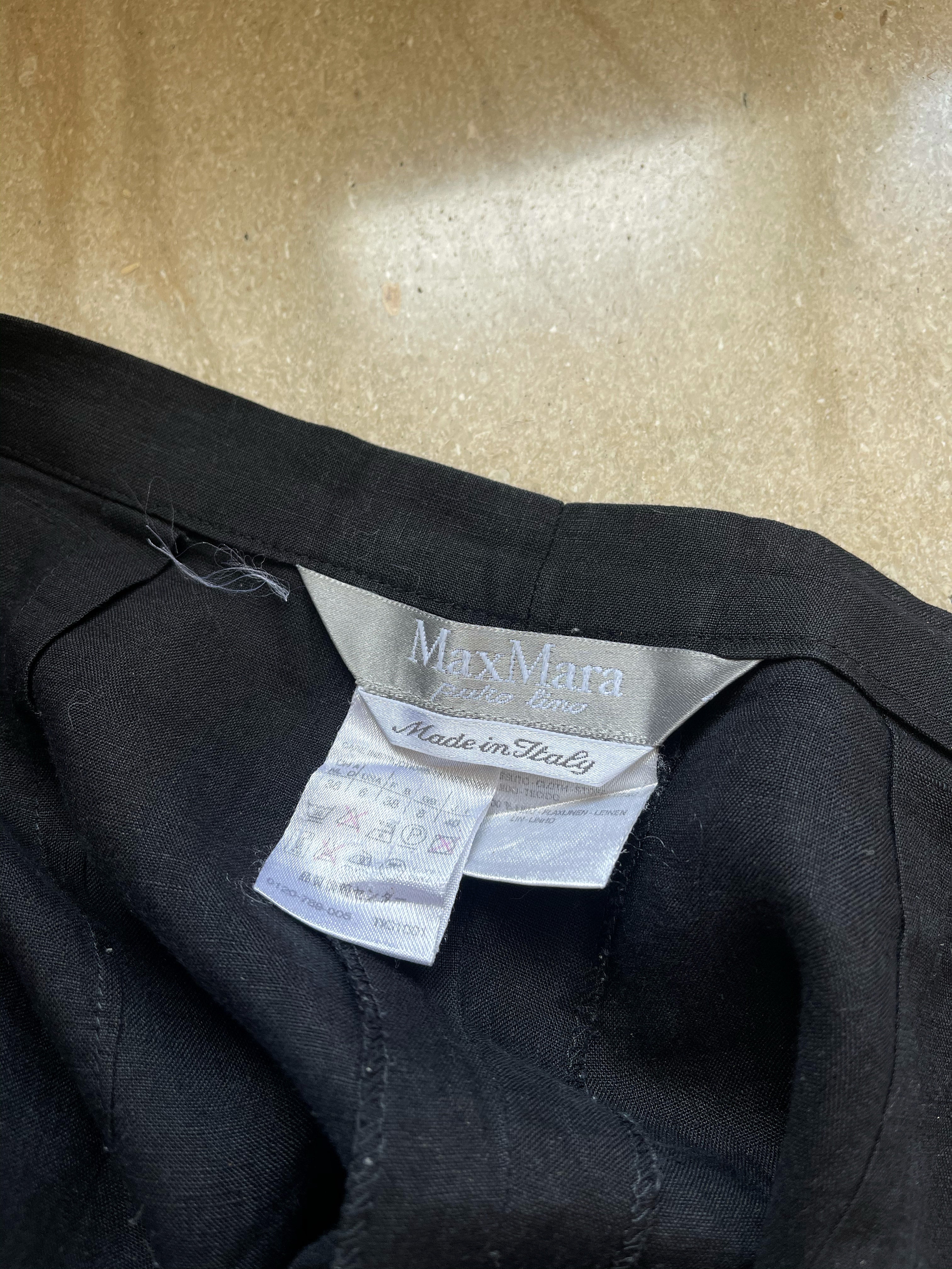 Max Mara black linen pants