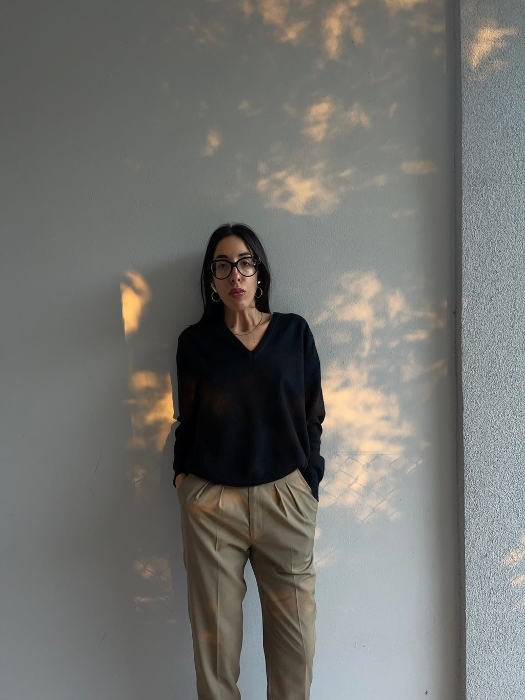100 wool v neck jumper