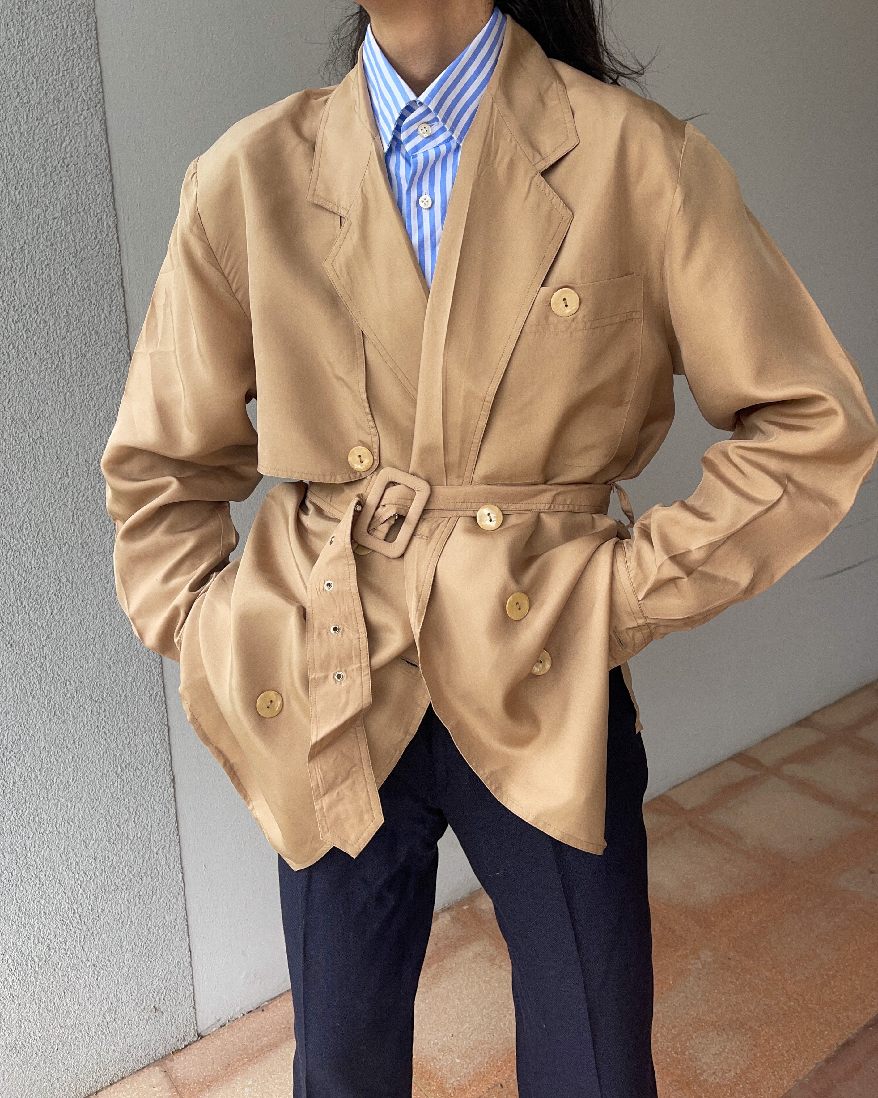 100 silk trench coat