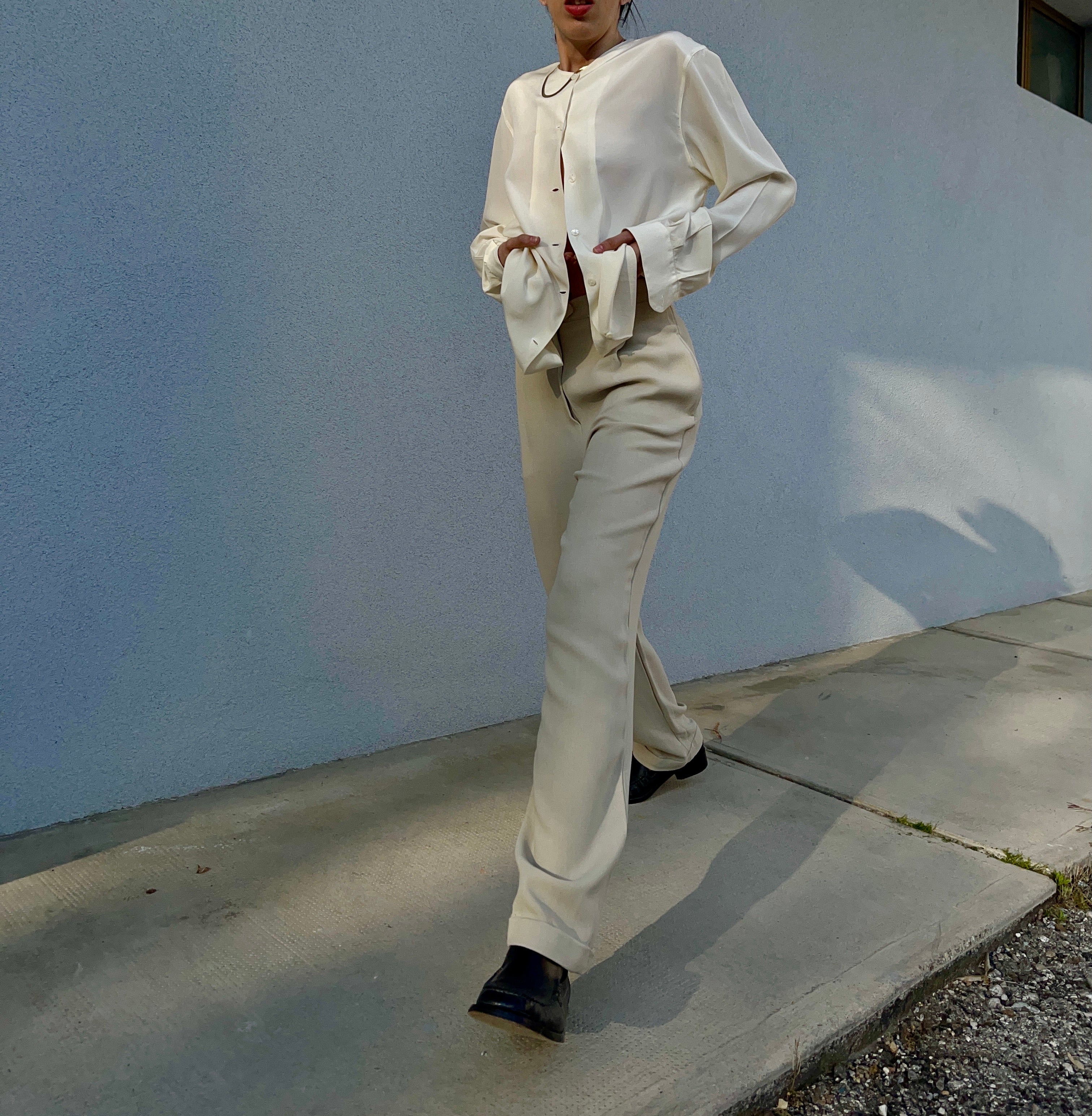 Camicia seta collo alla coreana