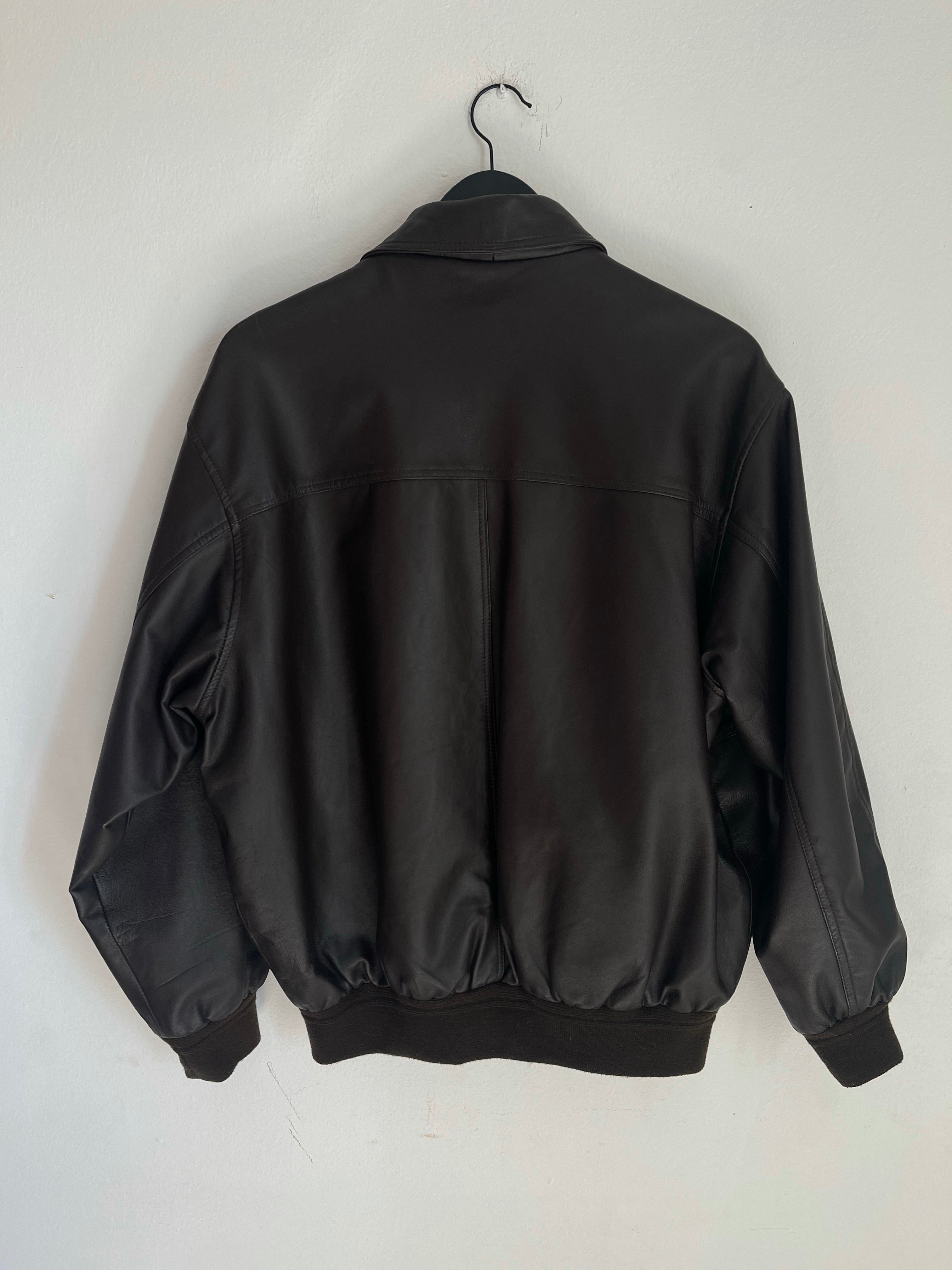 Real leather bomber jacket