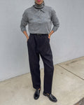 Black wool trousers