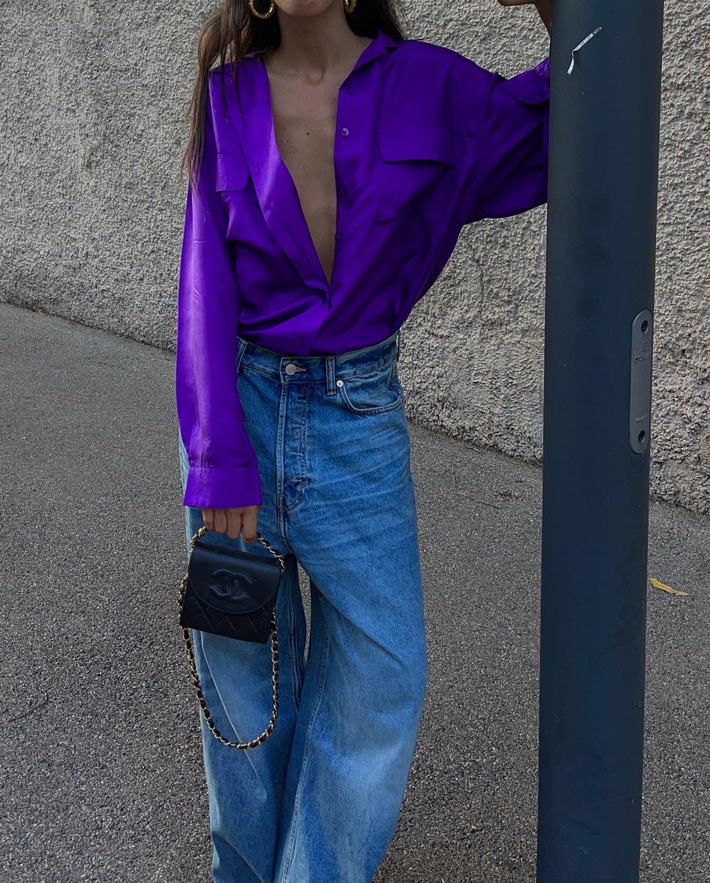 100 silk violet shirt