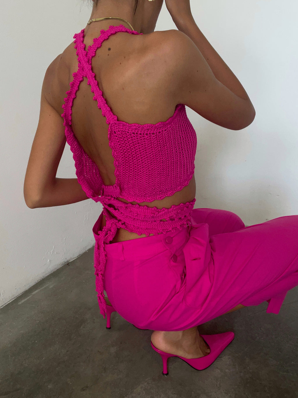 SPORTMAX fucsia pants
