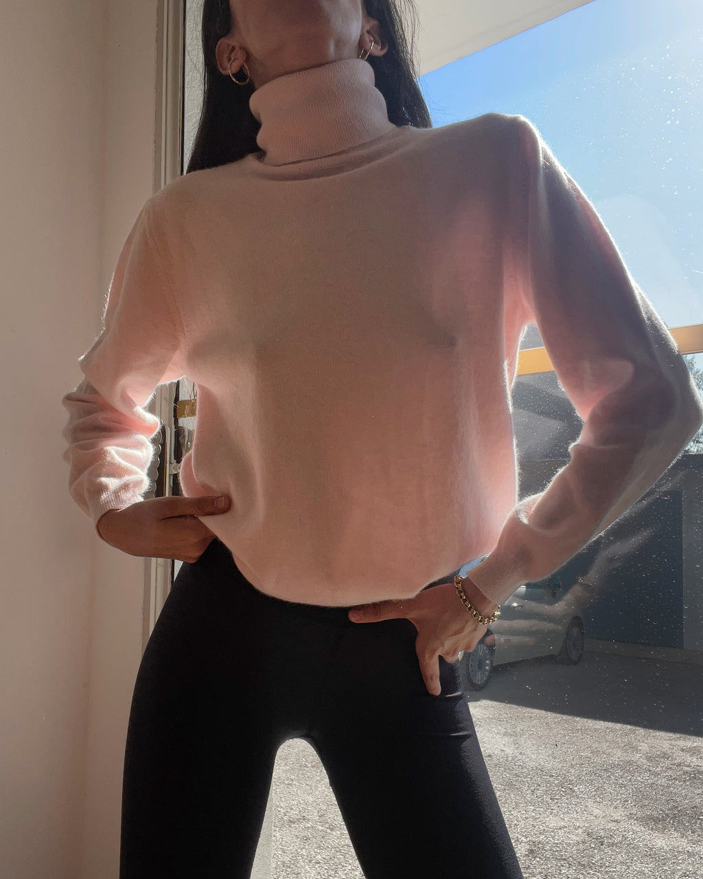 Angora blend pink jumper