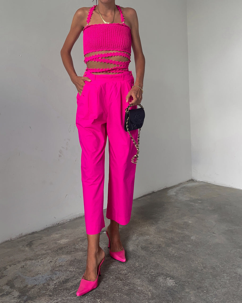 SPORTMAX fucsia pants