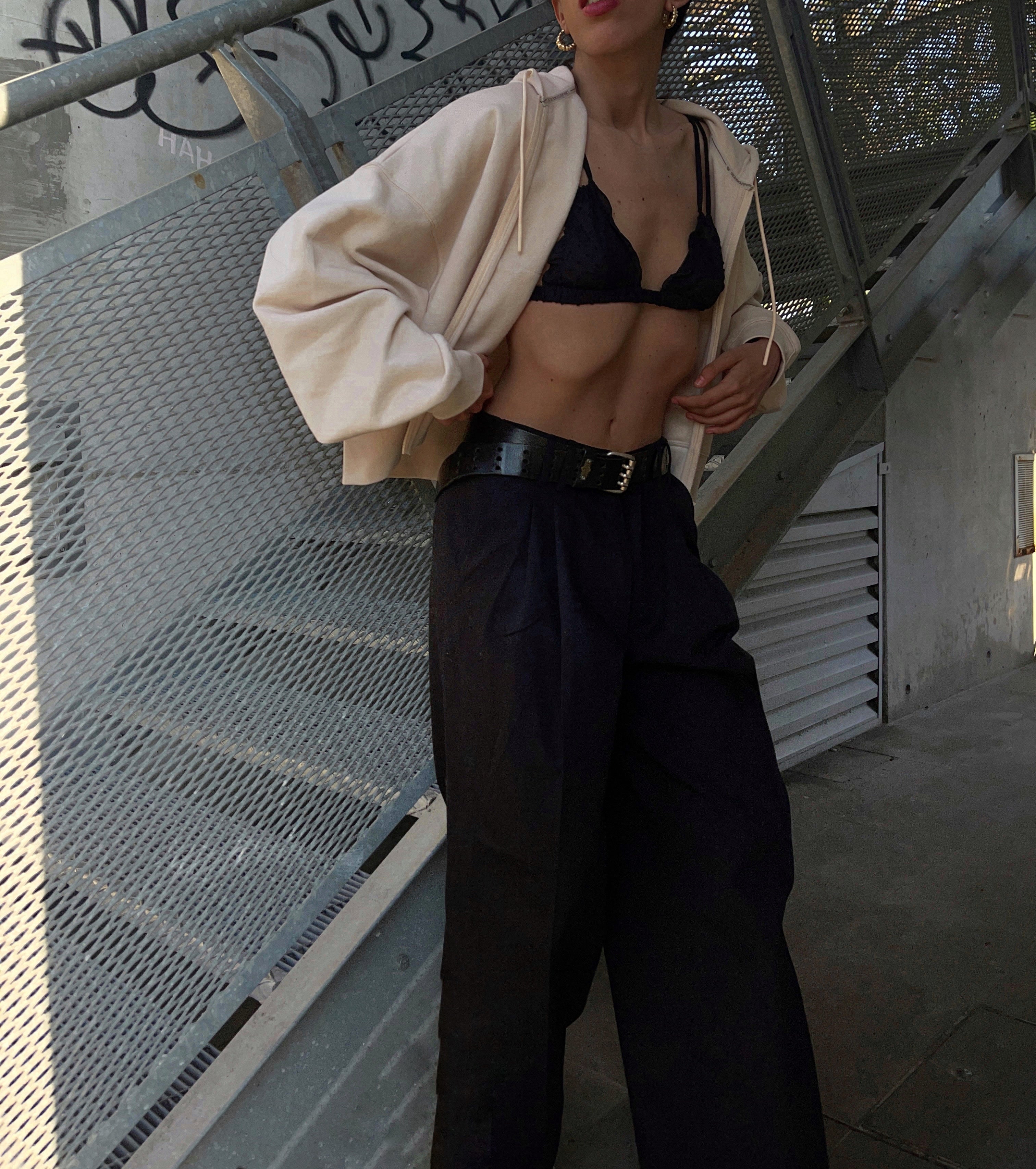 Ultra wide leg cotton trousers