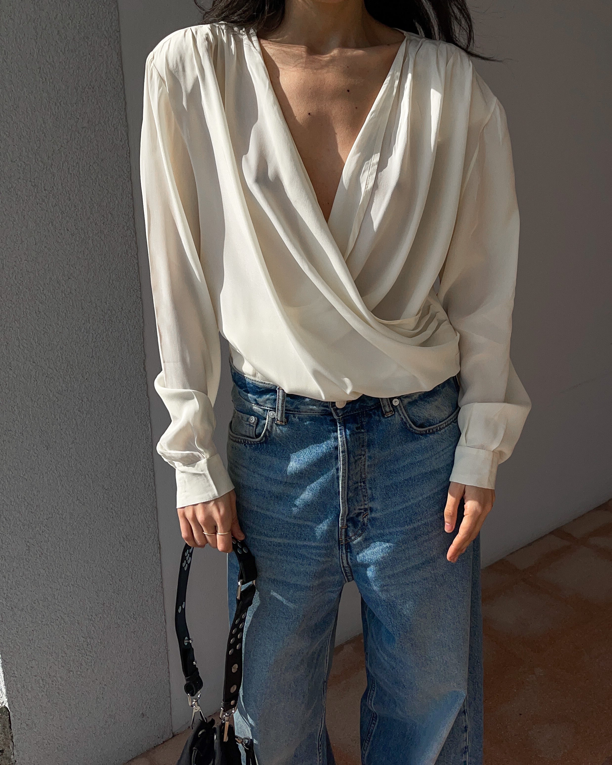 100 silk wrap shirt