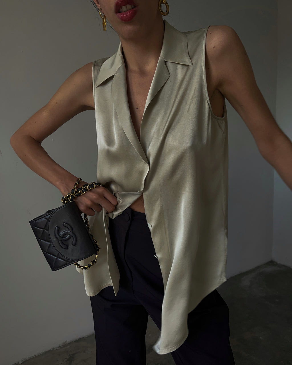 100% liquid silk FRETTE top