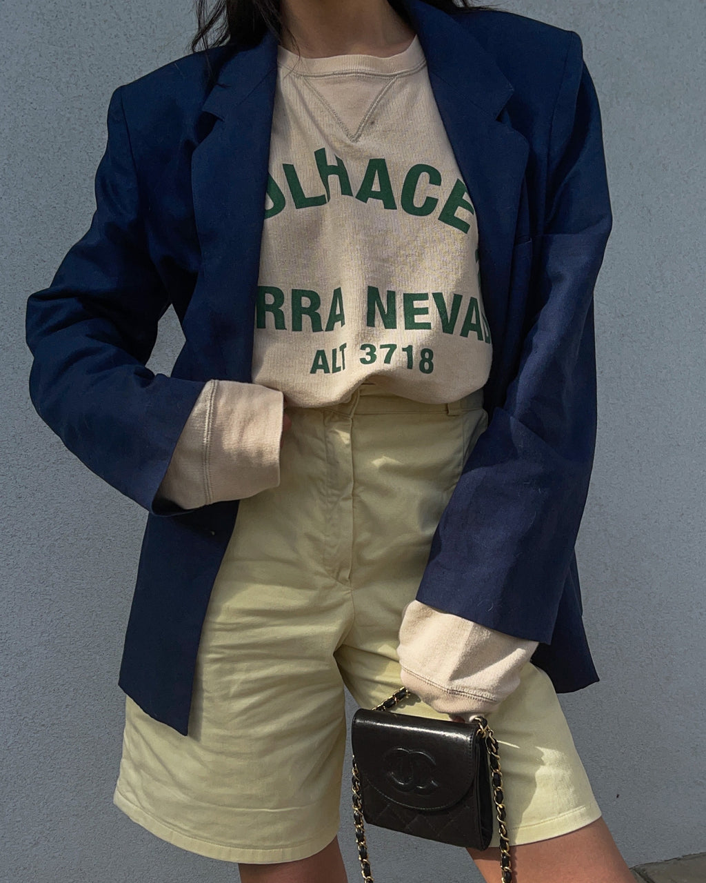 Blazer blue linen blend