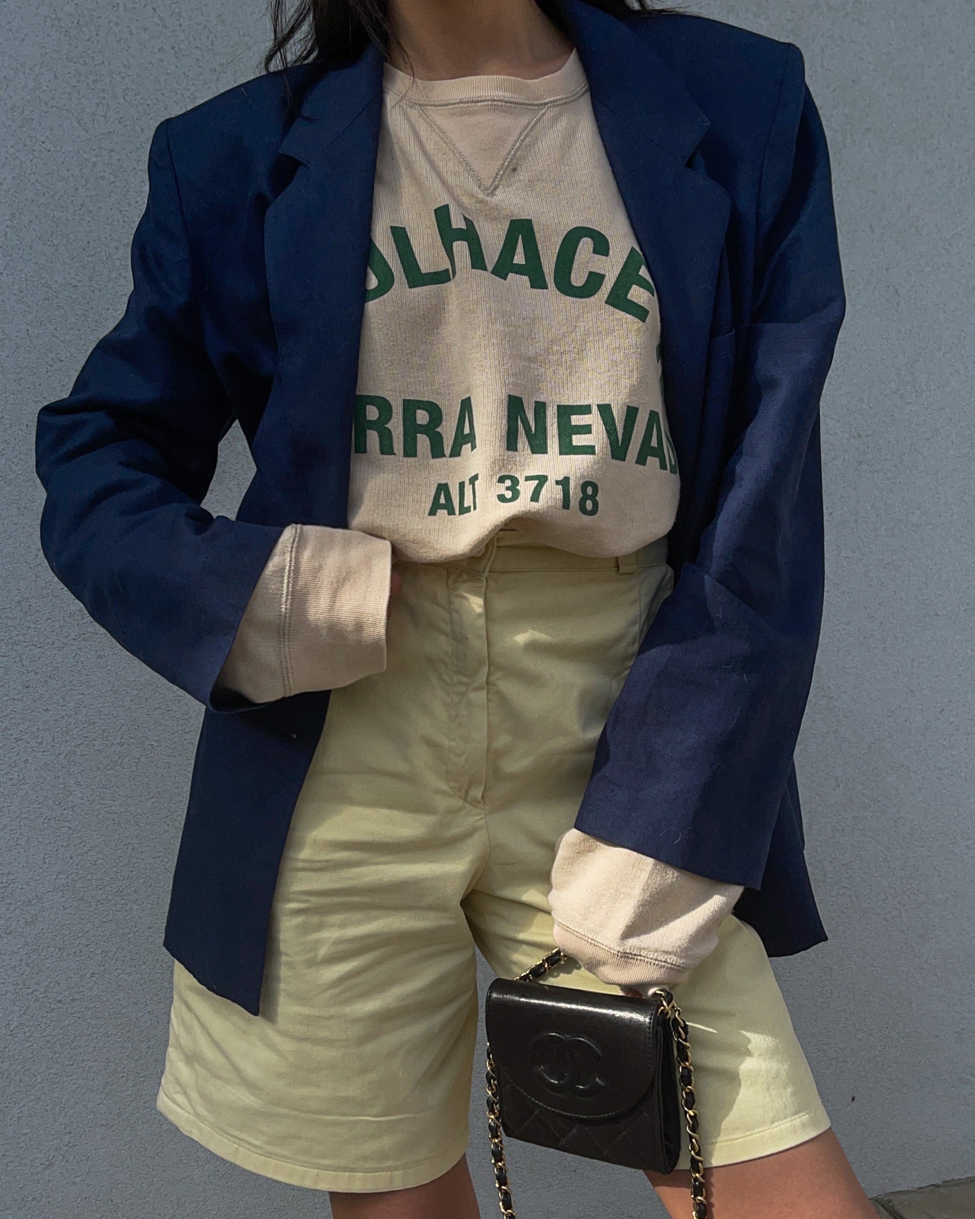 Blazer blue linen blend