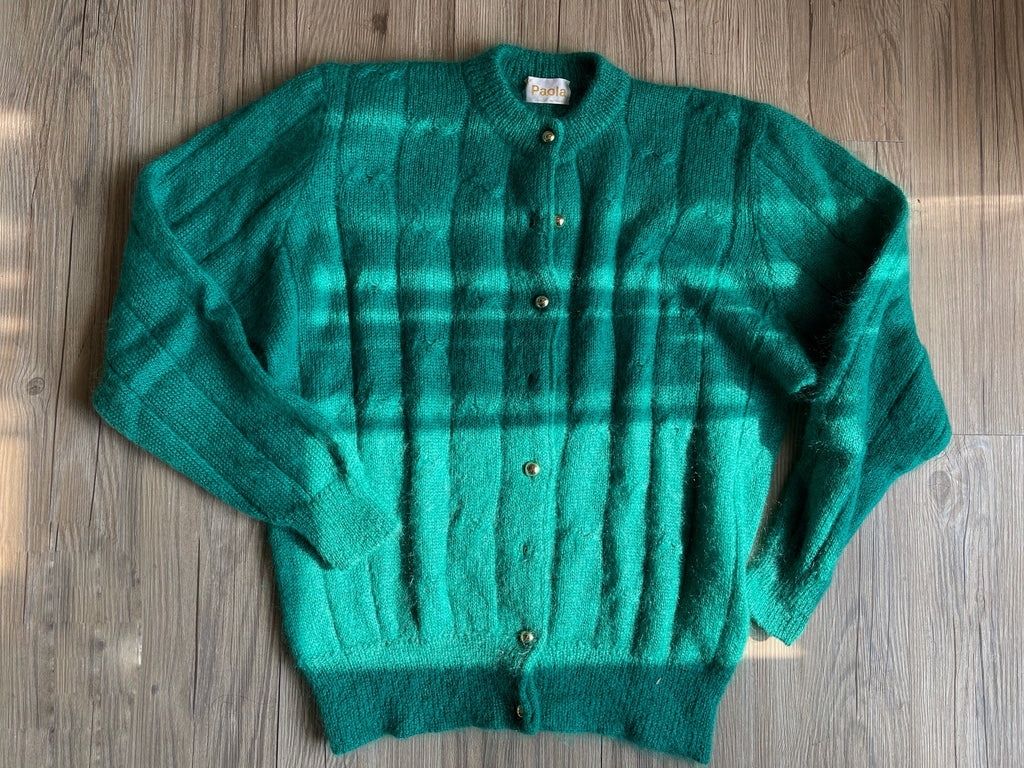 Green mohair cardigan