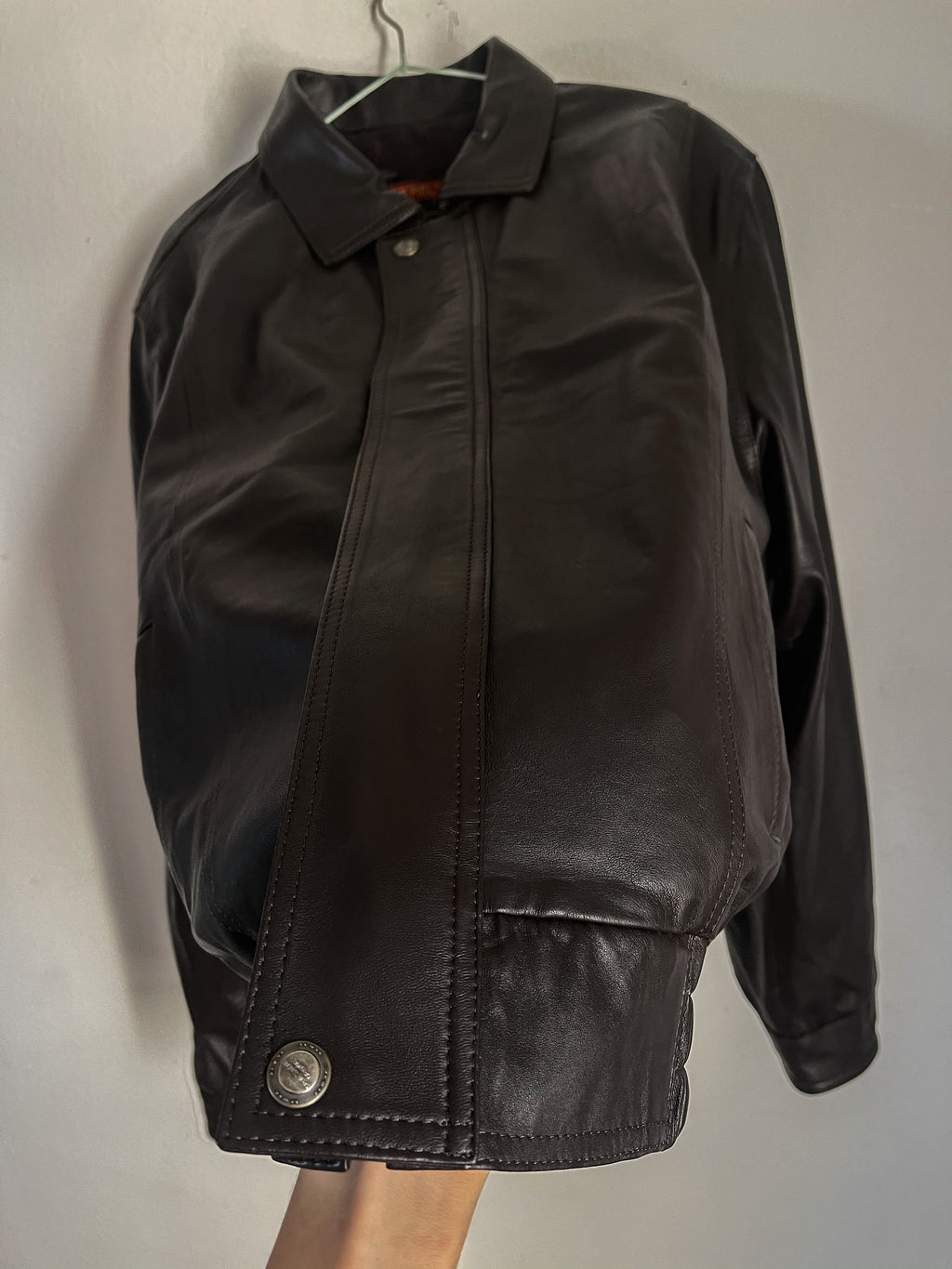 Nappa leather bomber jacket
