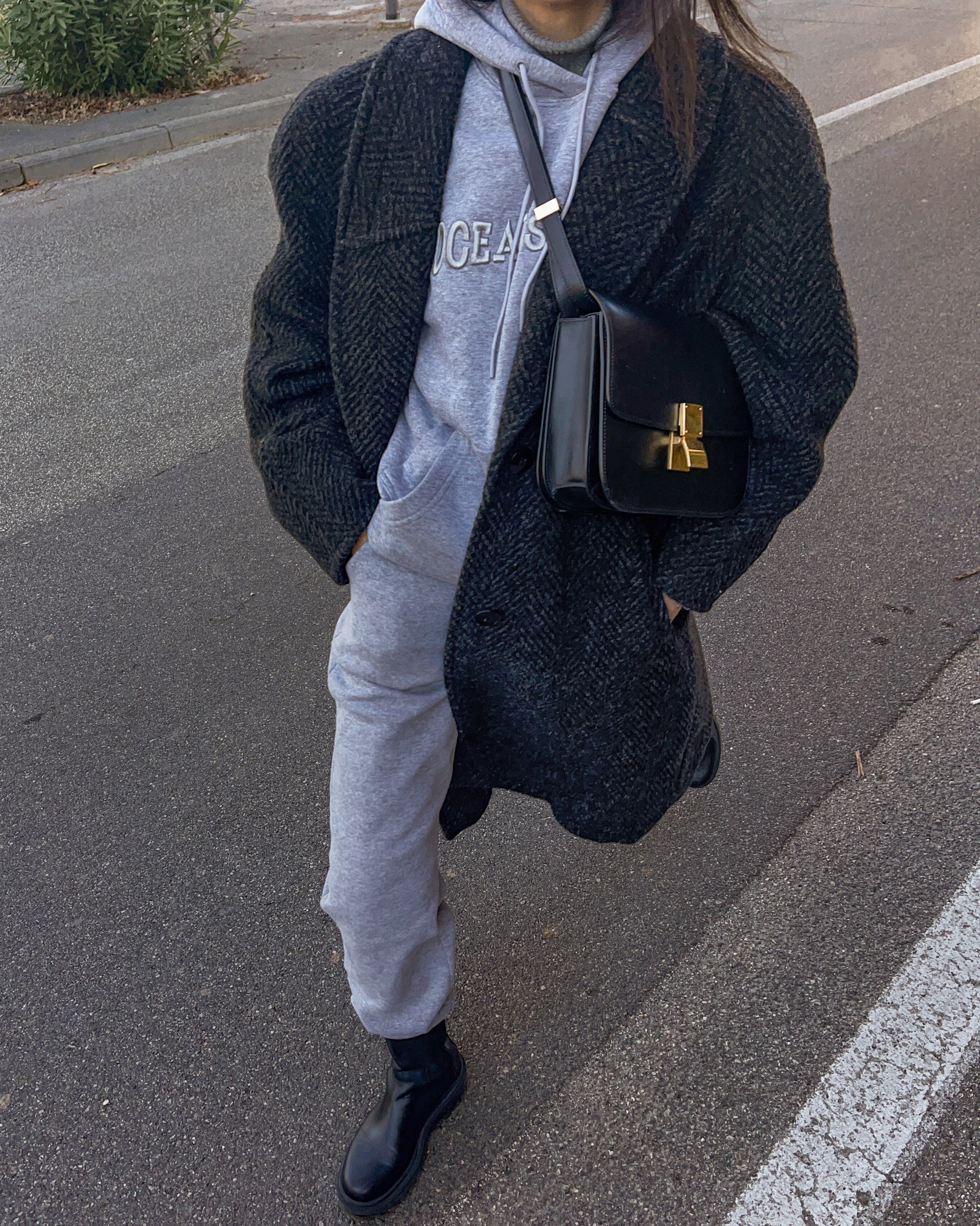 Elena miró herringbone coat