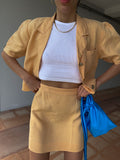 Pale orange sartorial co-ord