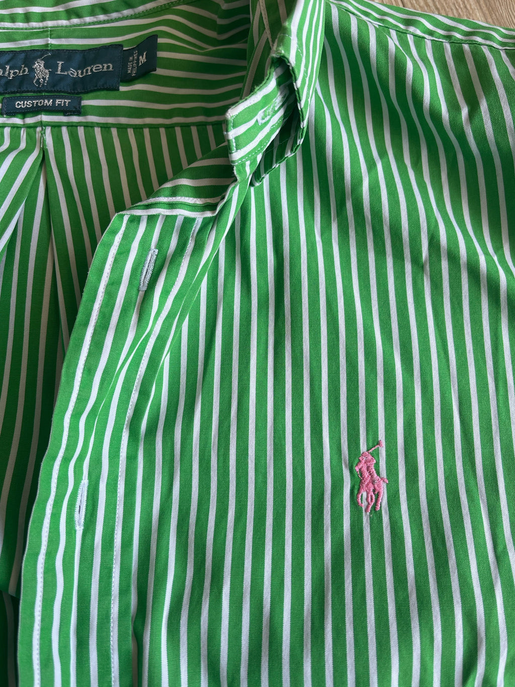 Ralph Lauren green stripes shirt
