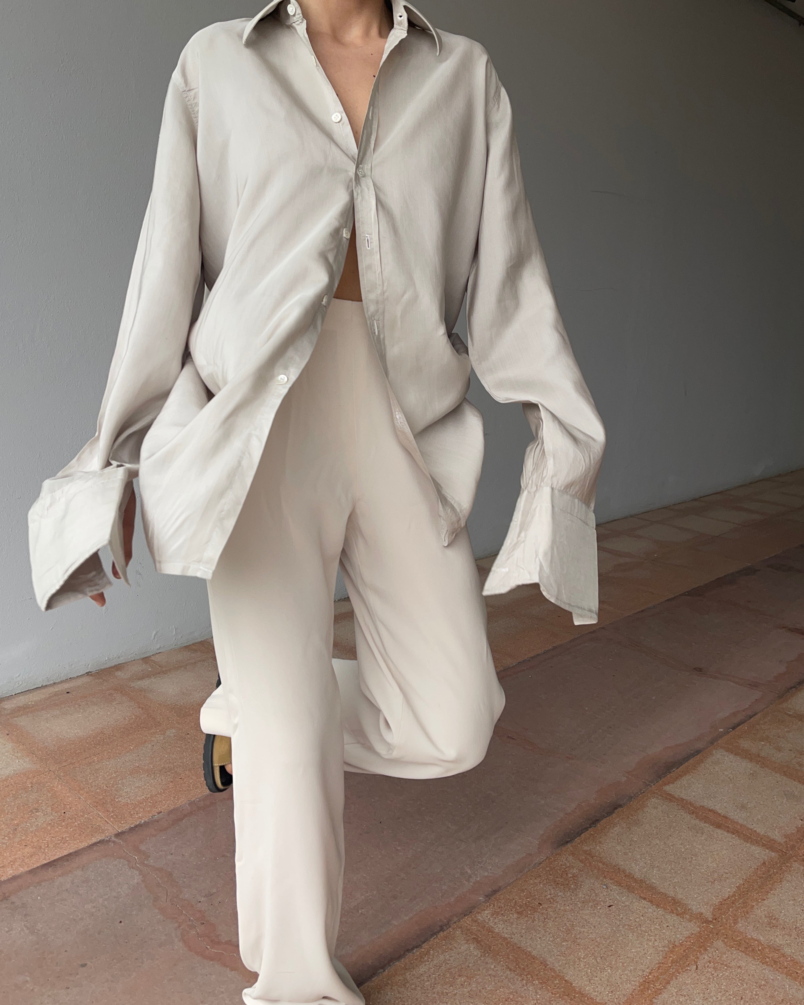 100 silk minimal shirt