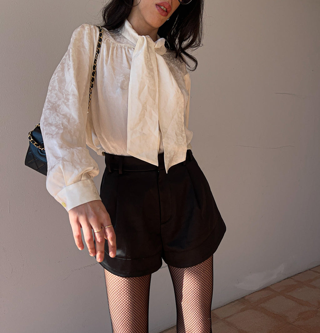 100 silk bow front shirt