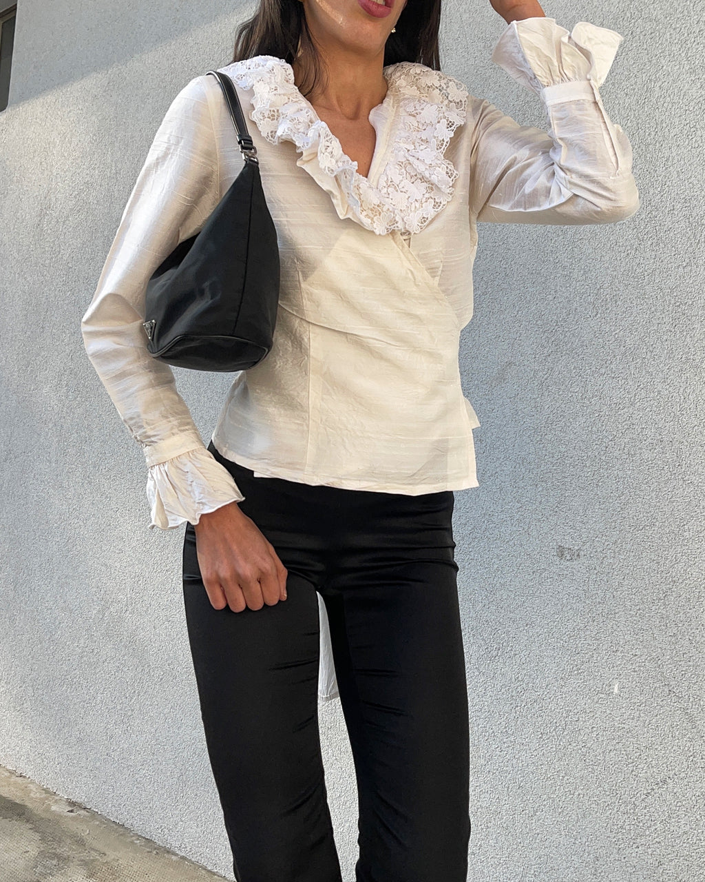 100% pure silk wrap blouse