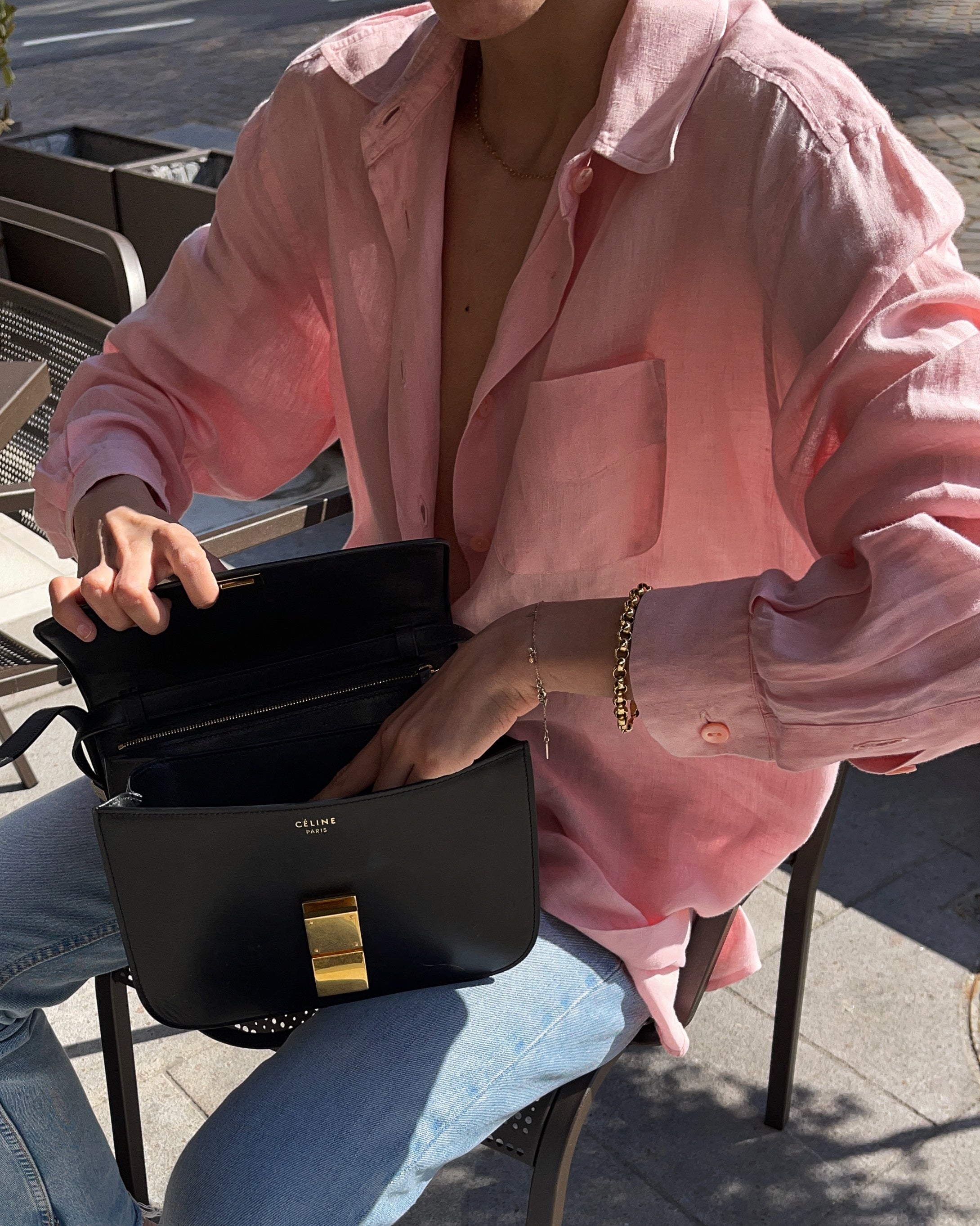 Max Mara pink linen shirt