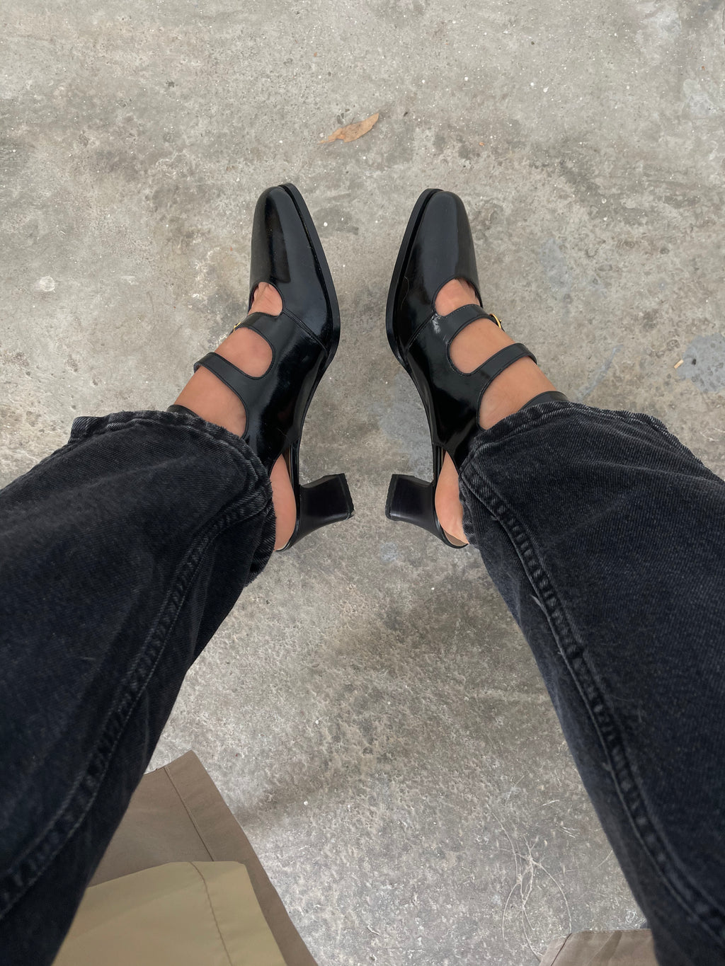 Black patent leather Mary Jane