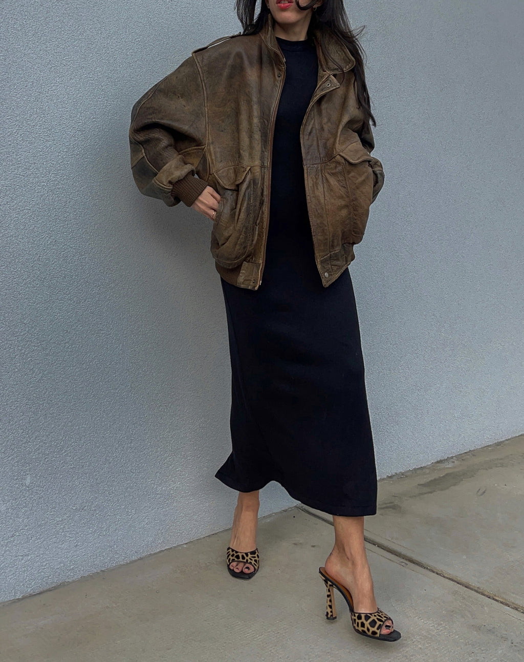 Bomber leather jacket
