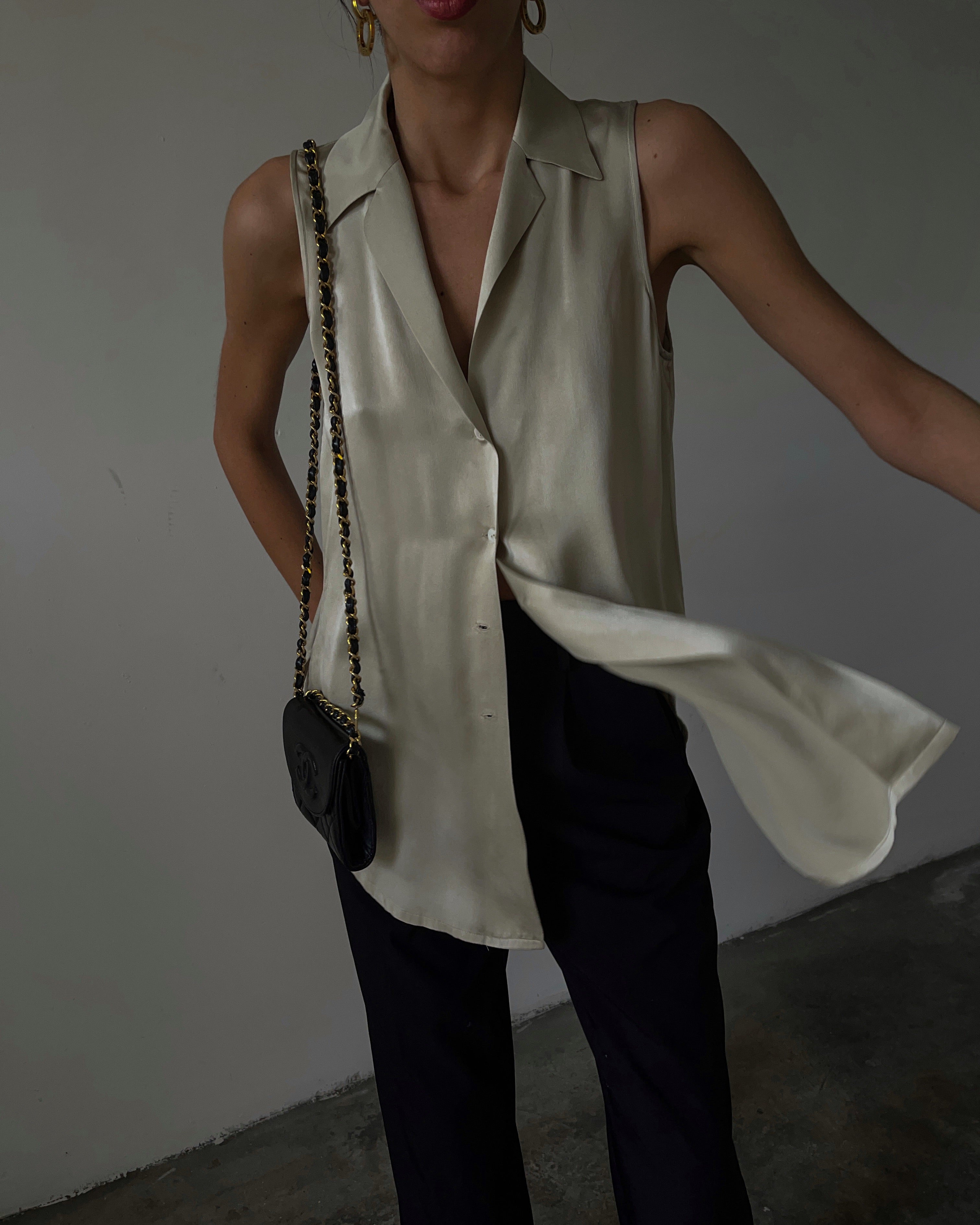 100% liquid silk FRETTE top