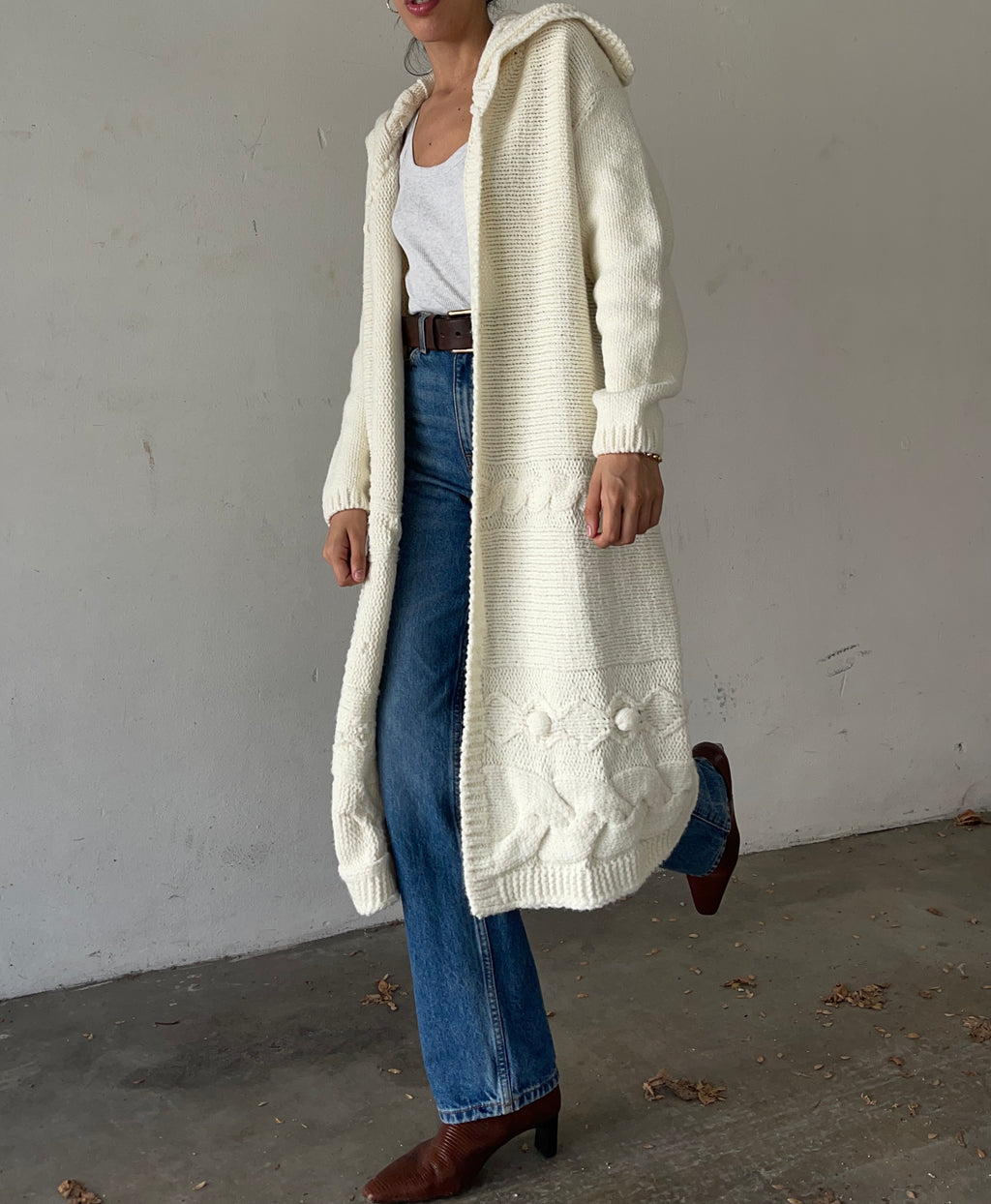 Wool blend maxi cardigan/ coat