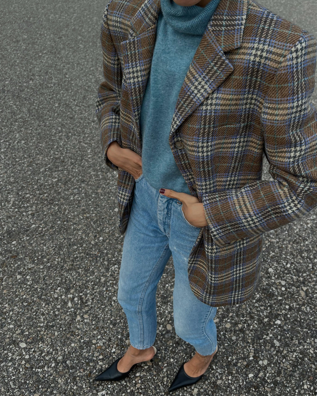 Wool checkered blazer