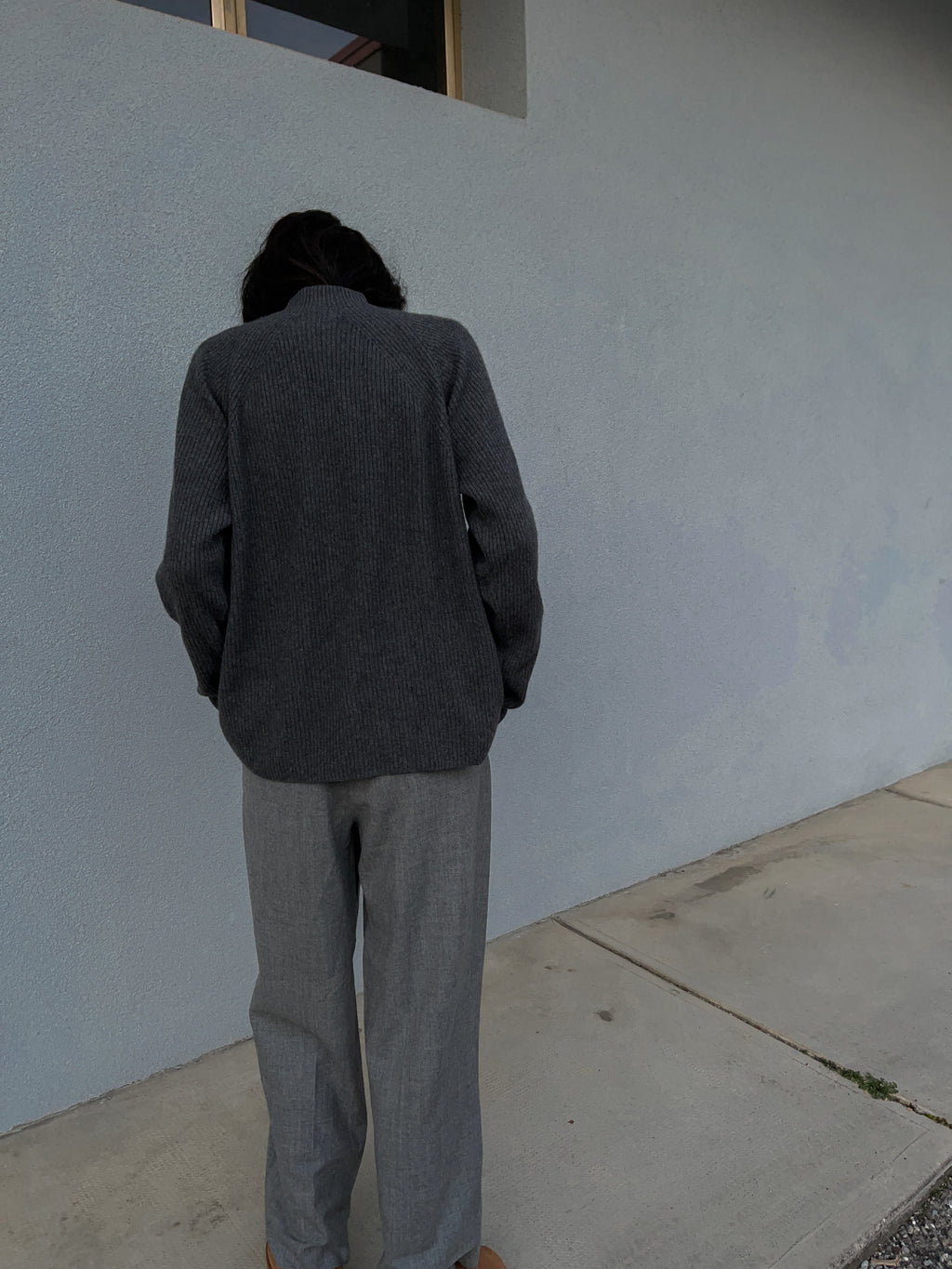 Grey wool trousers