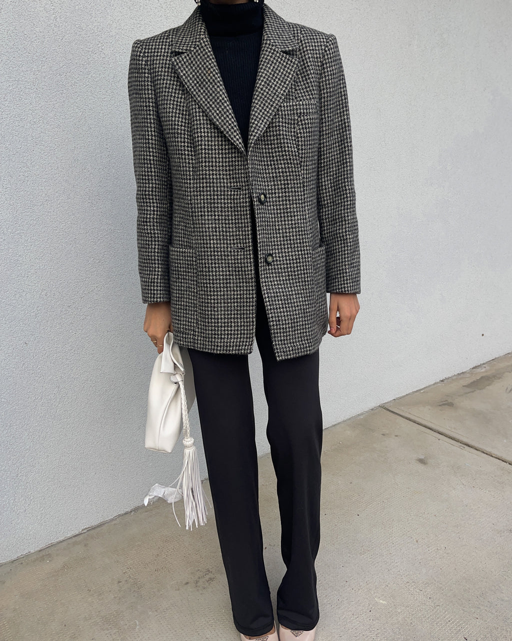 Pied de poule wool blazer