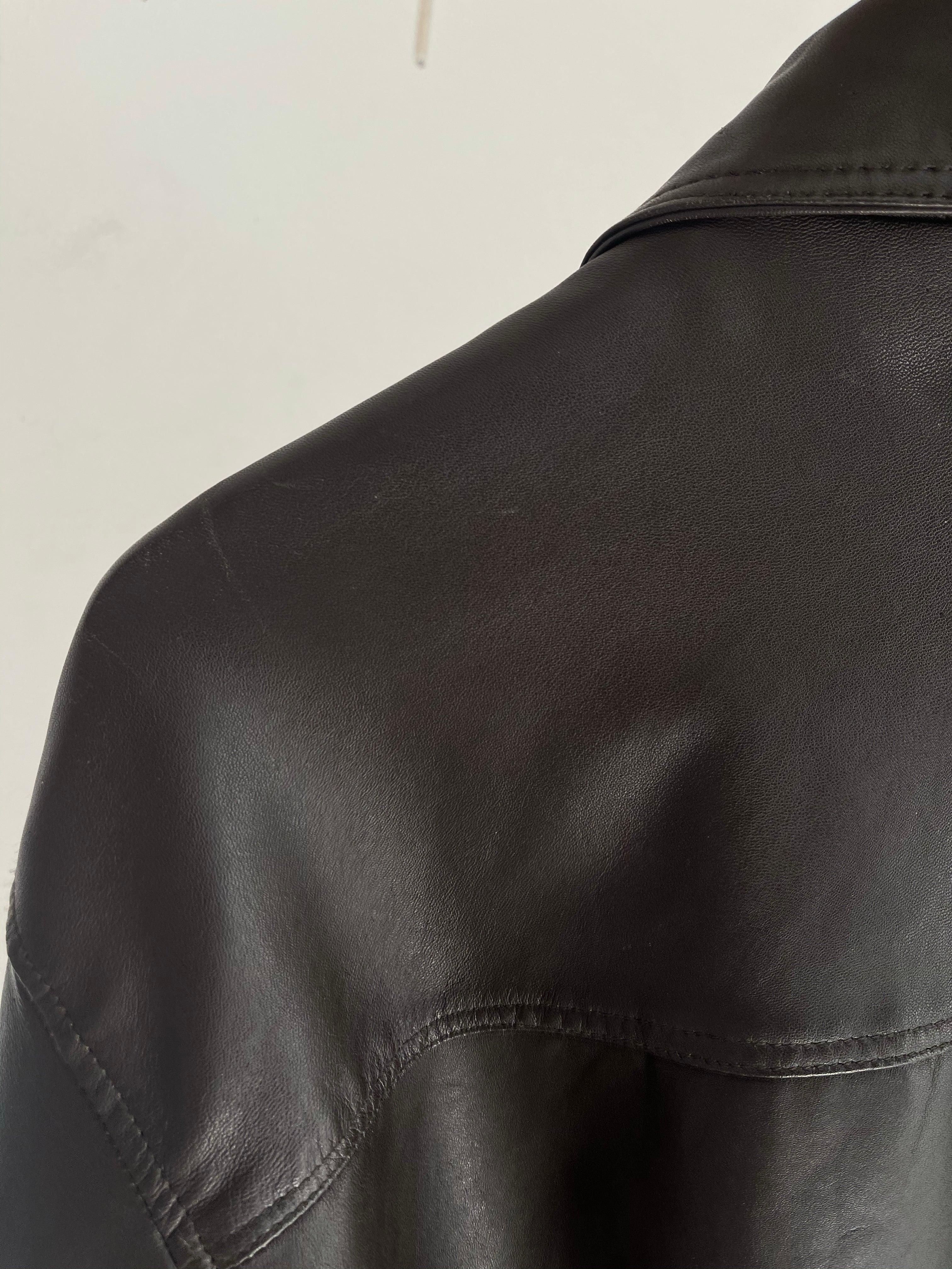 Real leather bomber jacket