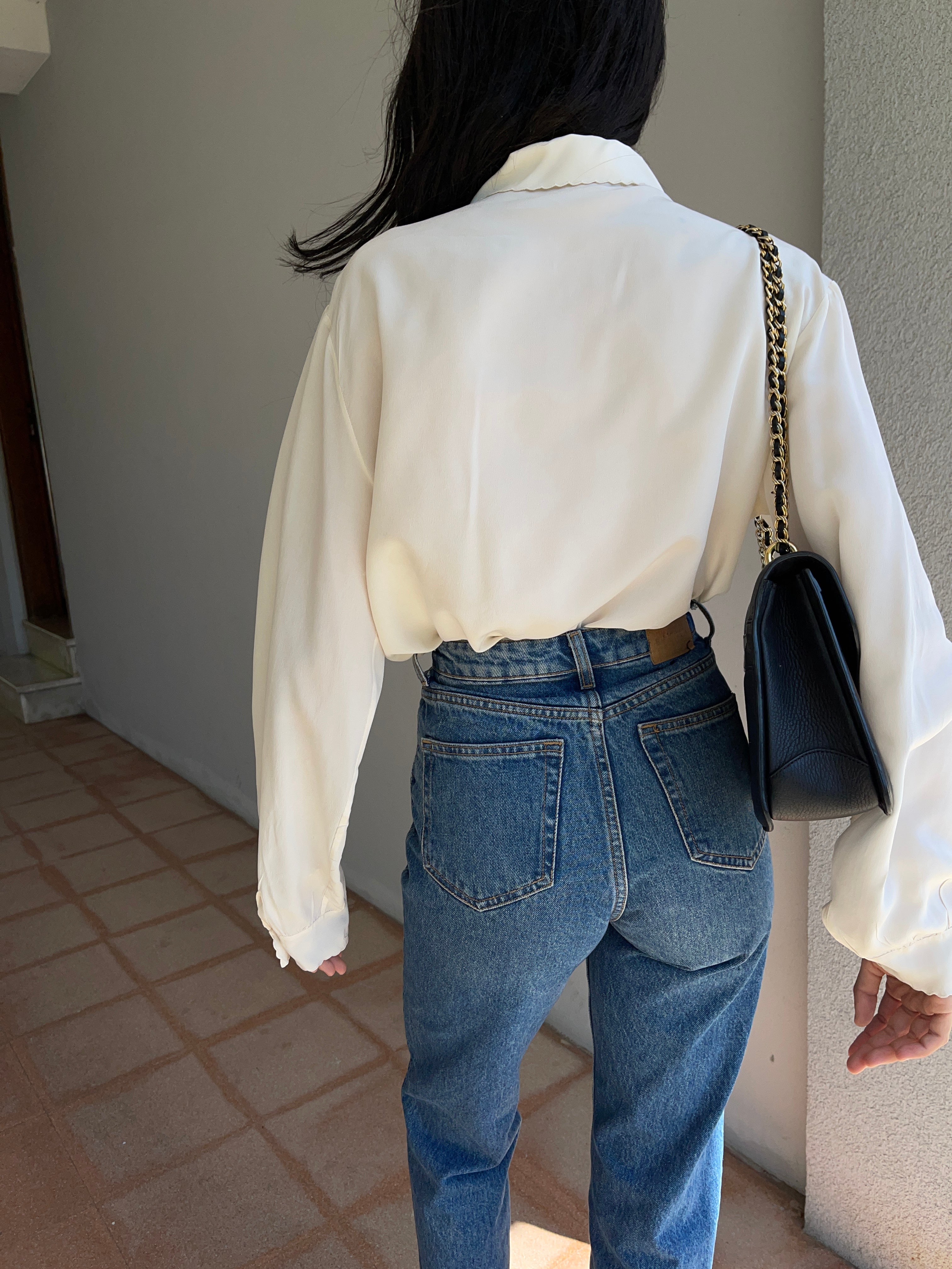 100 silk embroided shirt