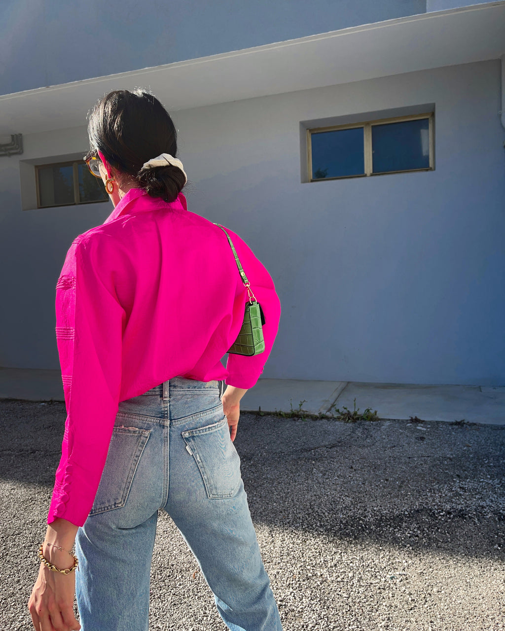 Fucsia button down shirt