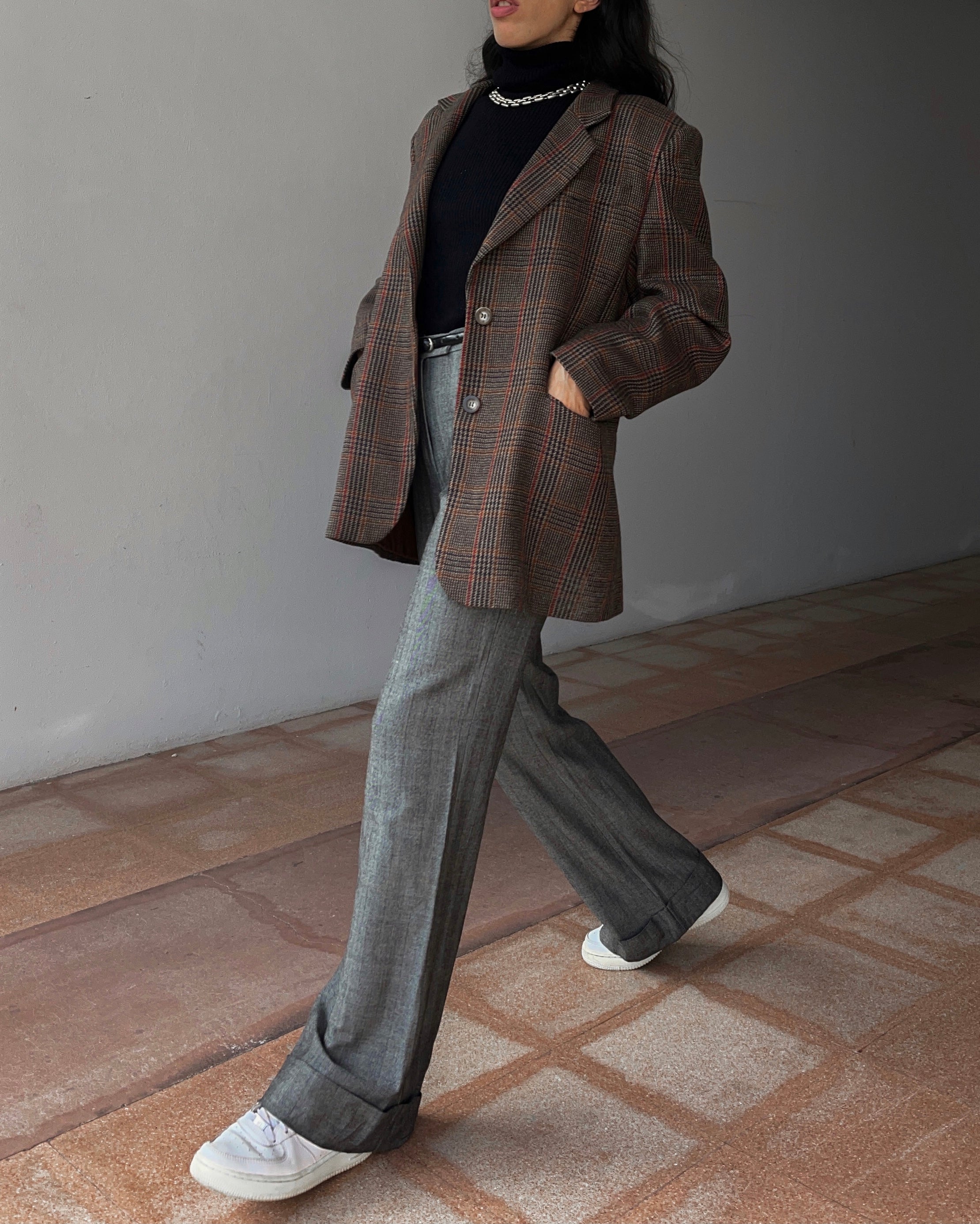 max mara group Check wool blazer