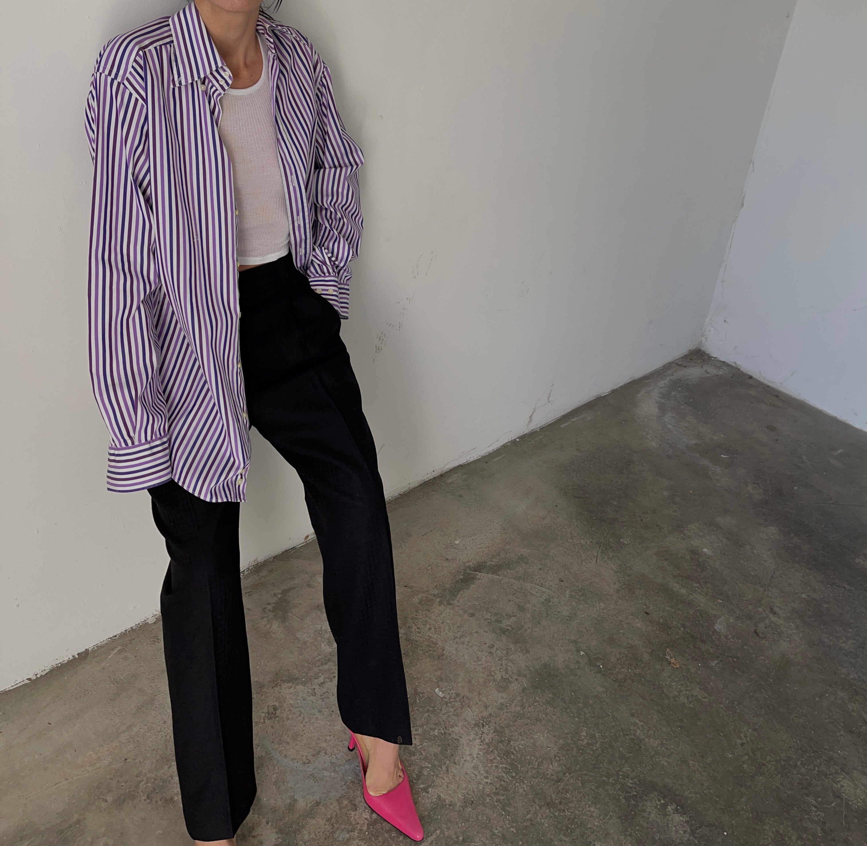 100 wool  jacquard trousers