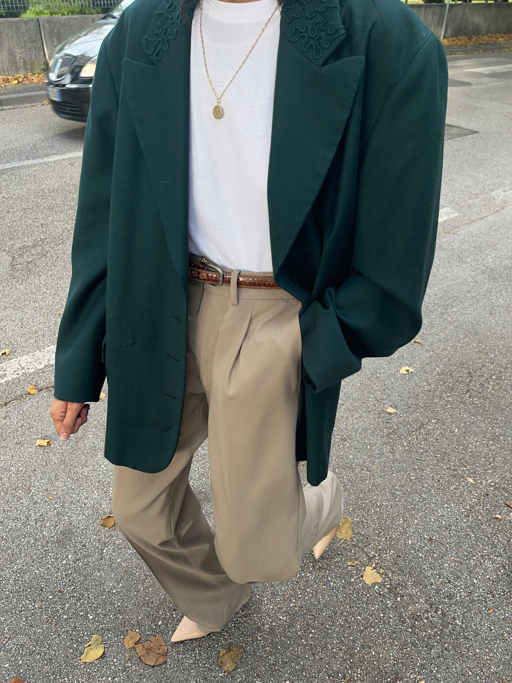 Green wool Balestra blazer
