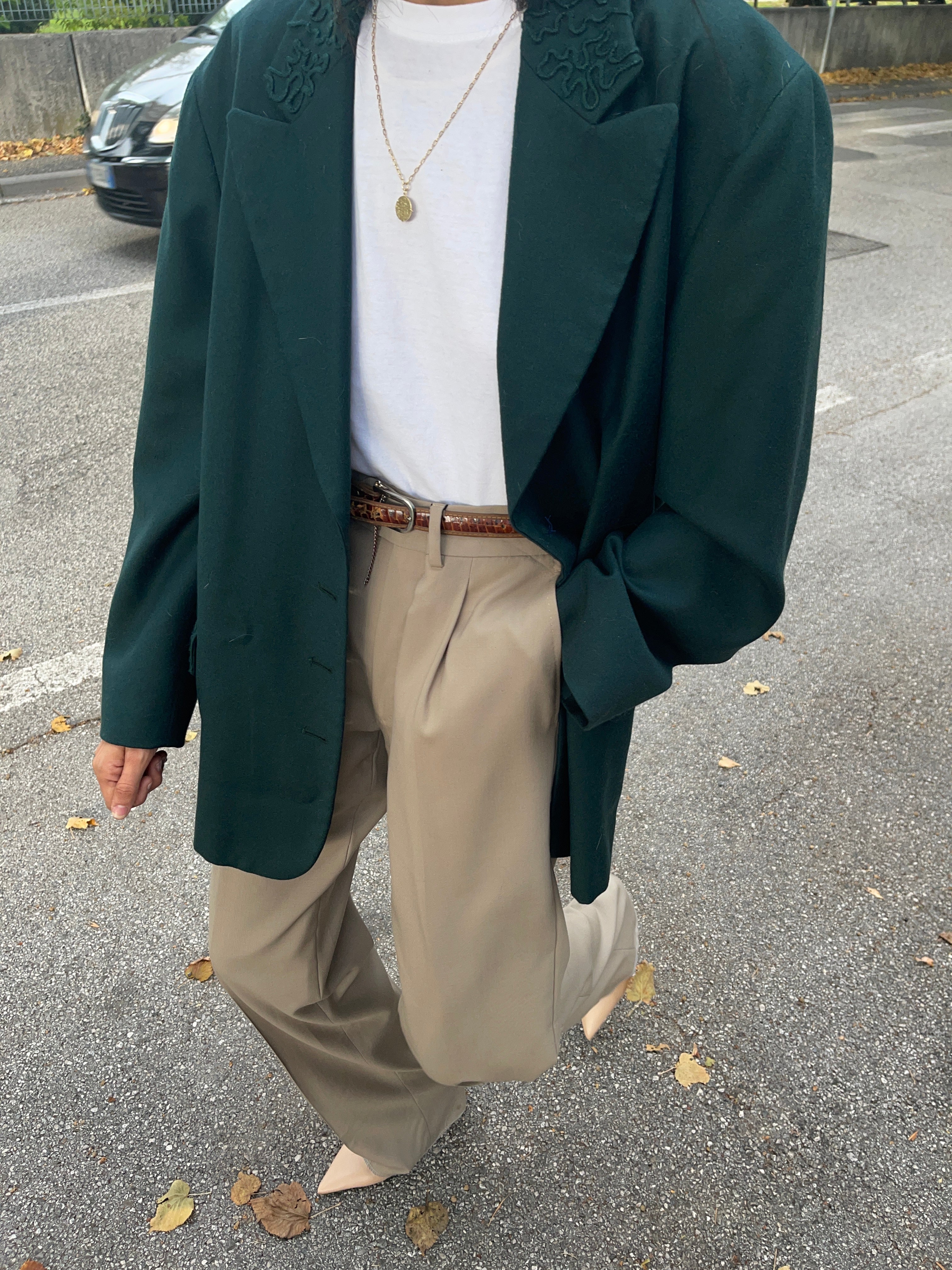 Green wool Balestra blazer