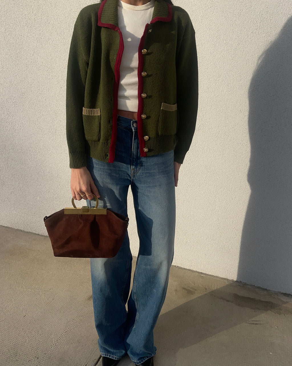 100 wool cropped cardigan