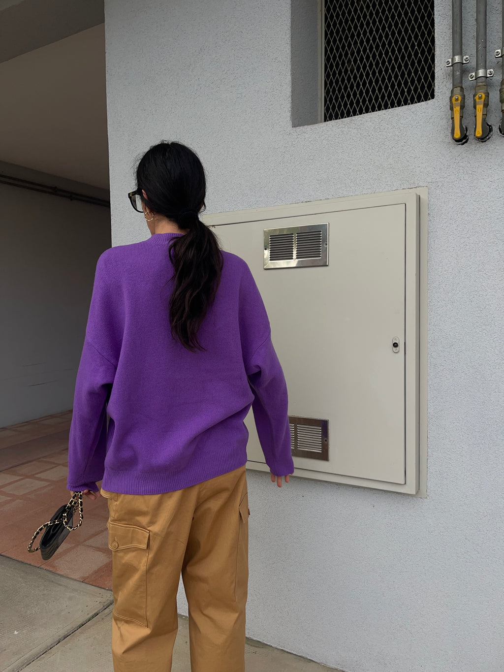 100 wool violet cardigan