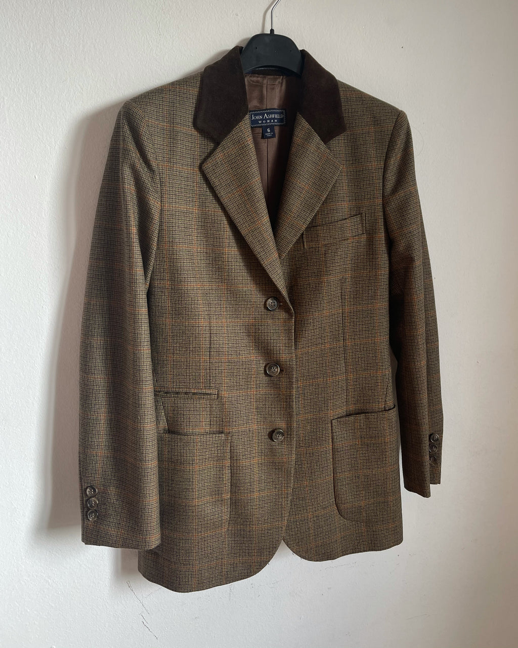 Check blazer micro pied de poule
