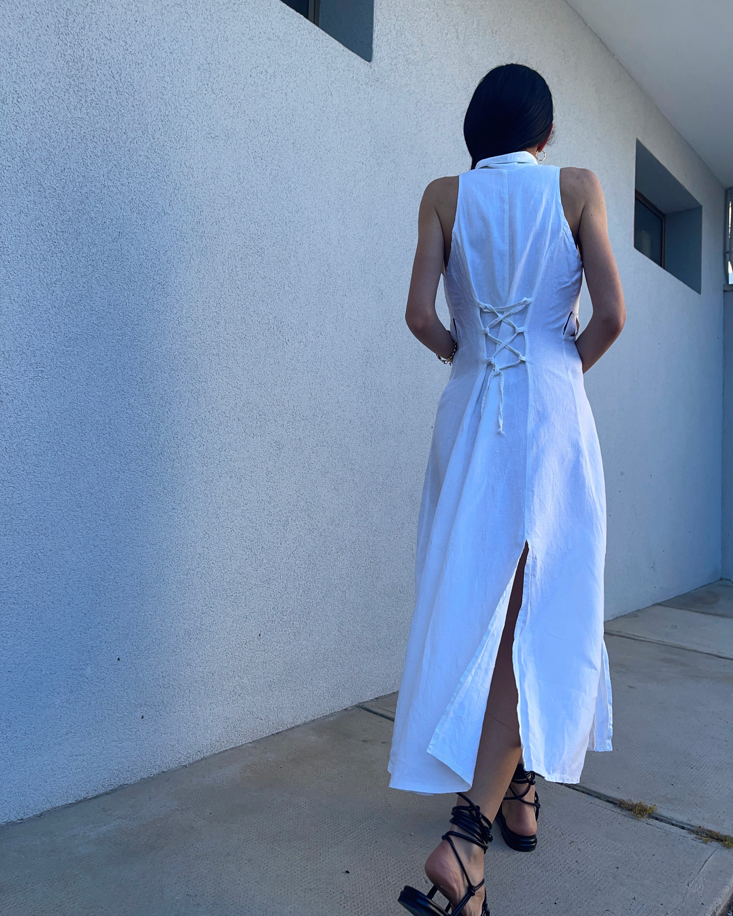 linen white dress