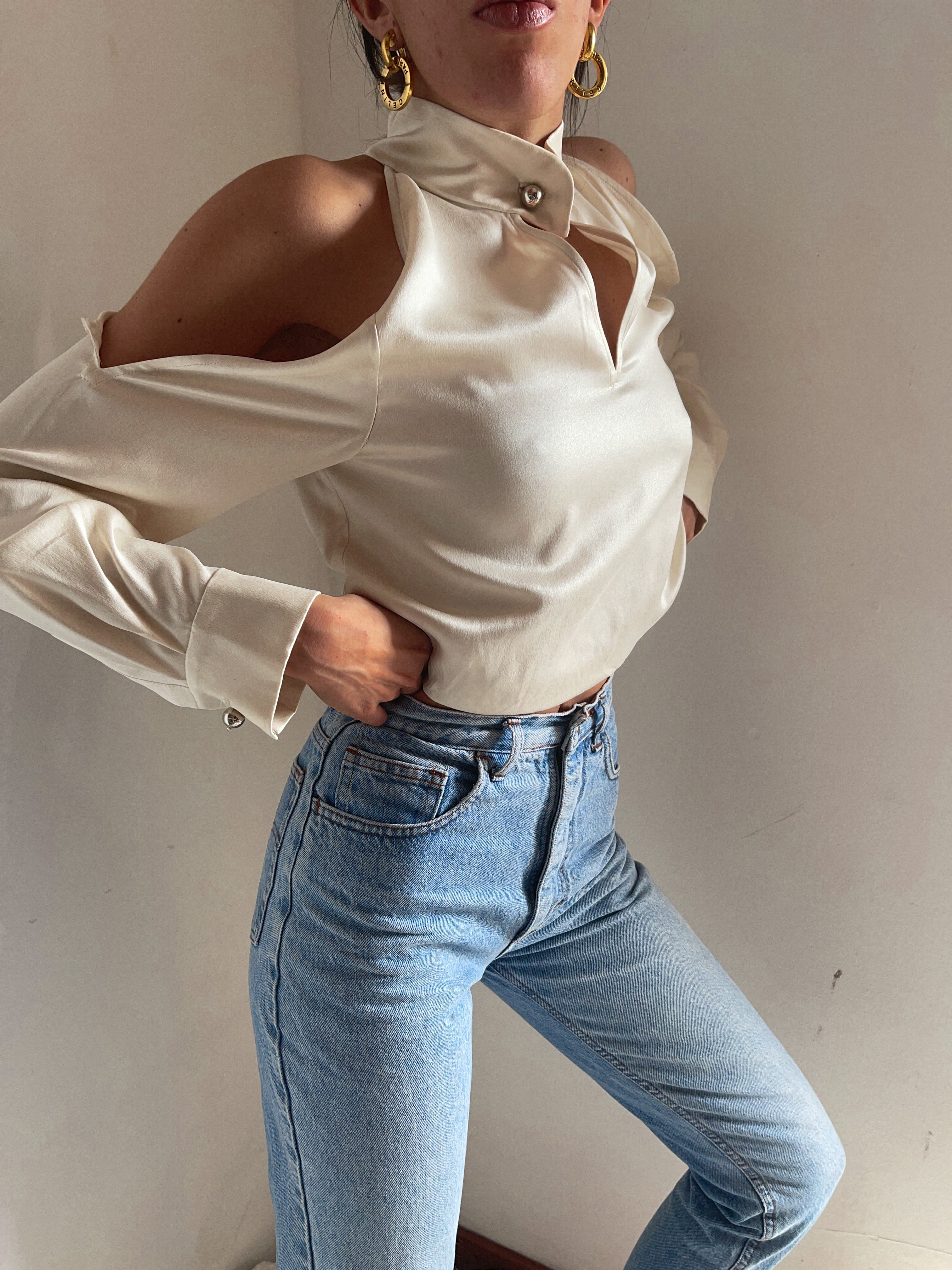 JINNNN 100% liquid silk top
