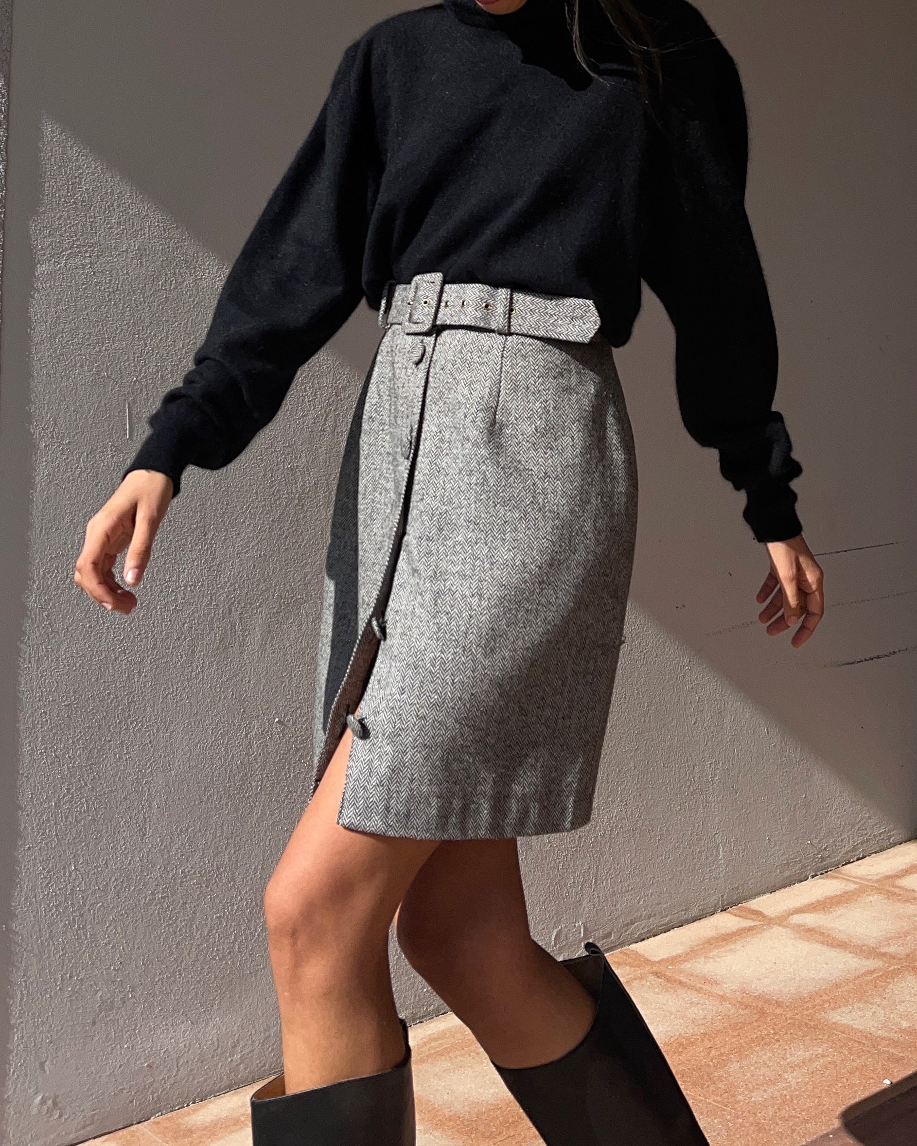 Wool blend skirt